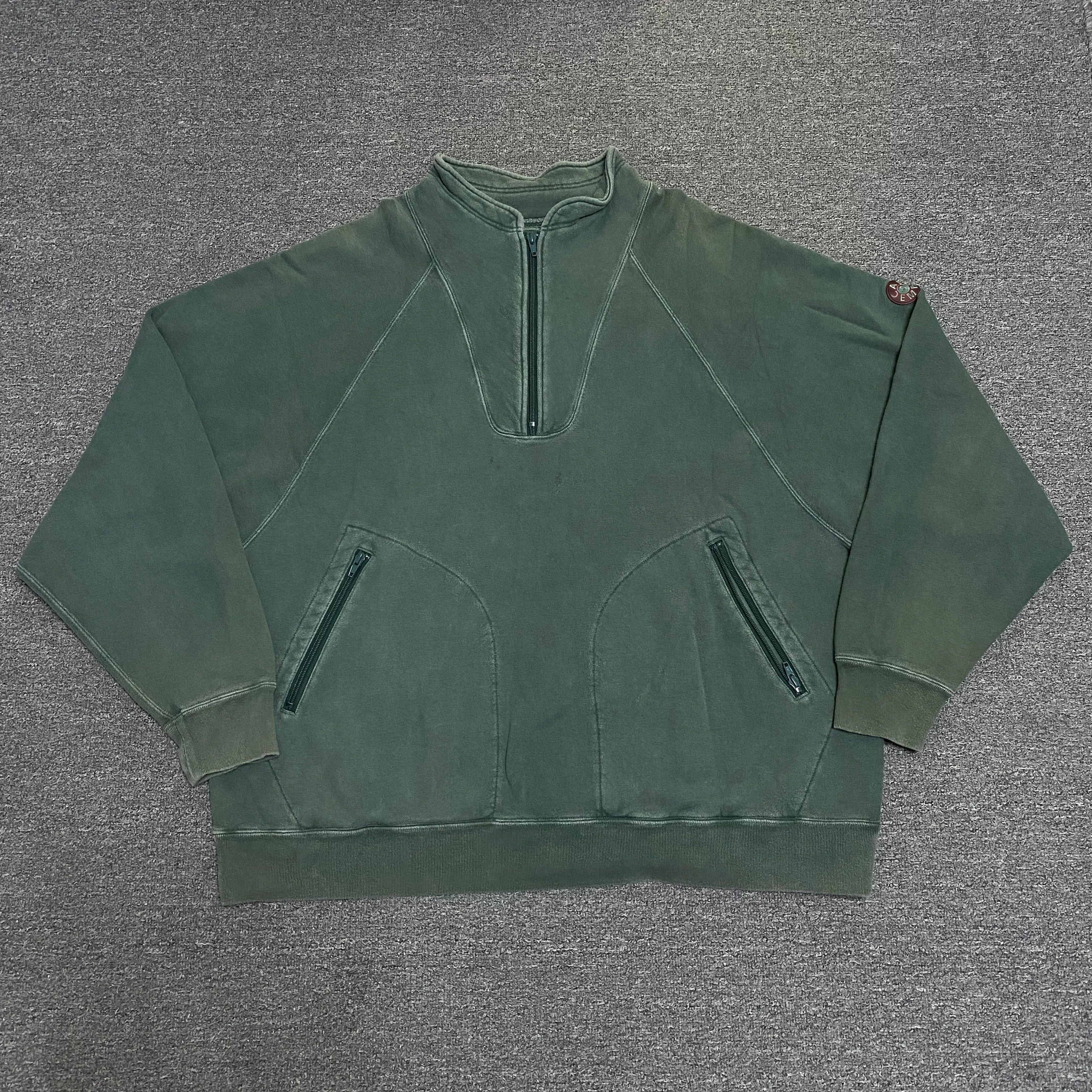 Cav Empt CAVEMPT Half-Zip Washed Sweatshirt Jacket Size US XL / EU 56 / 4 - 2 Thumbnail