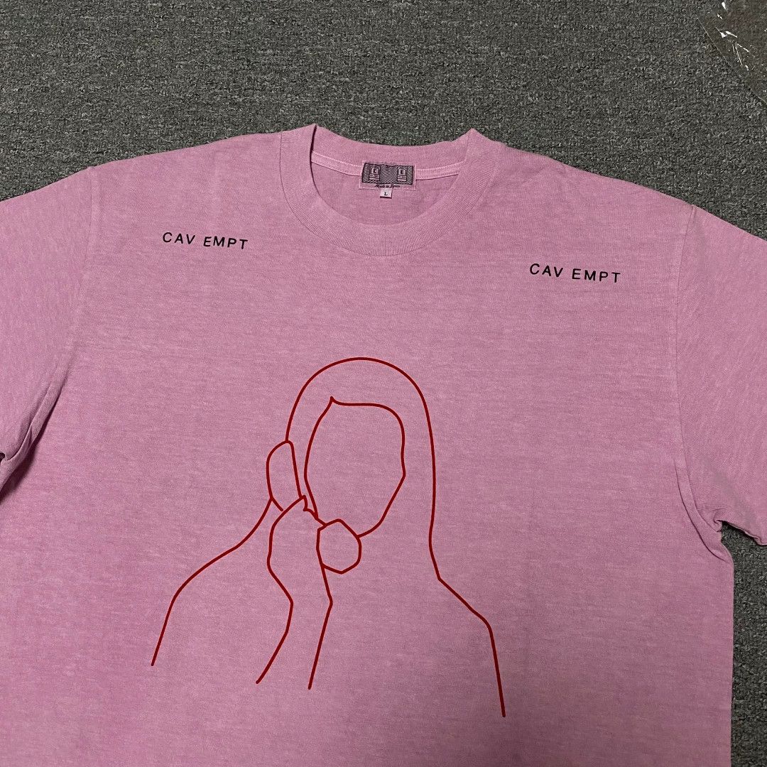 Cav Empt CAVEMPT Women's Face Pink Washed Tee Size L / US 10 / IT 46 - 3 Thumbnail