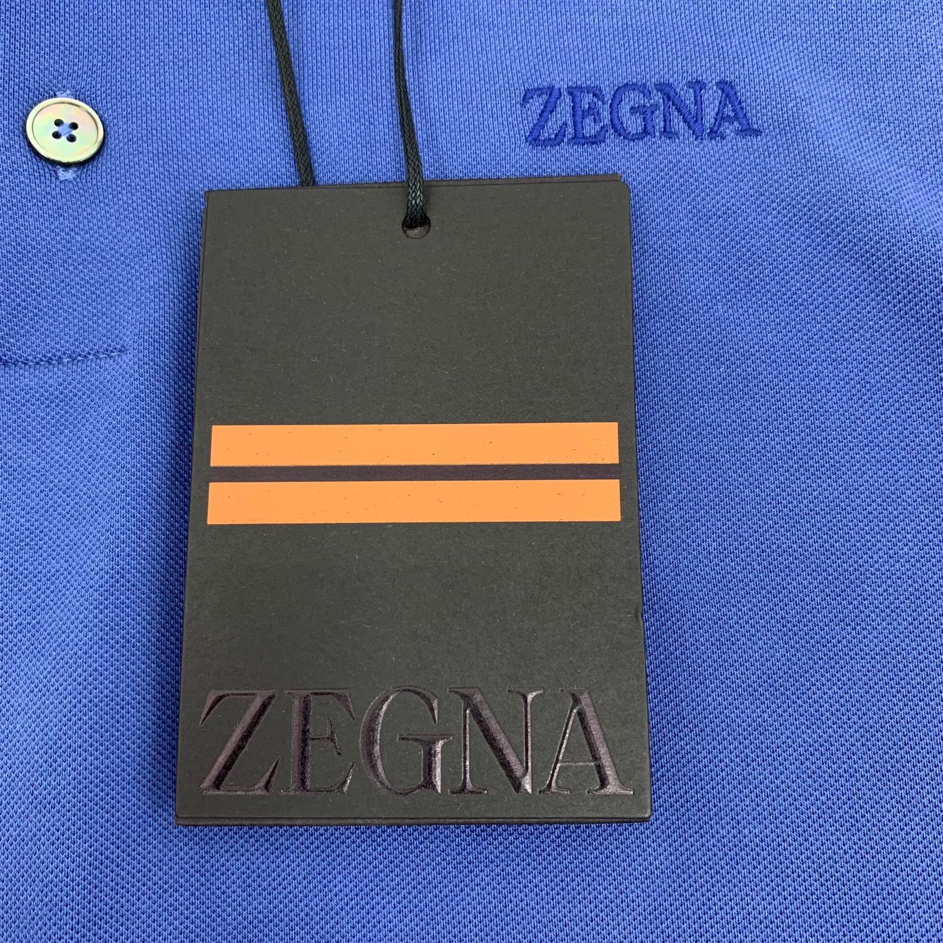 Ermenegildo Zegna Ermenegildo Zegna Retro Embroidered Blue Polo M Men Size US M / EU 48-50 / 2 - 7 Thumbnail