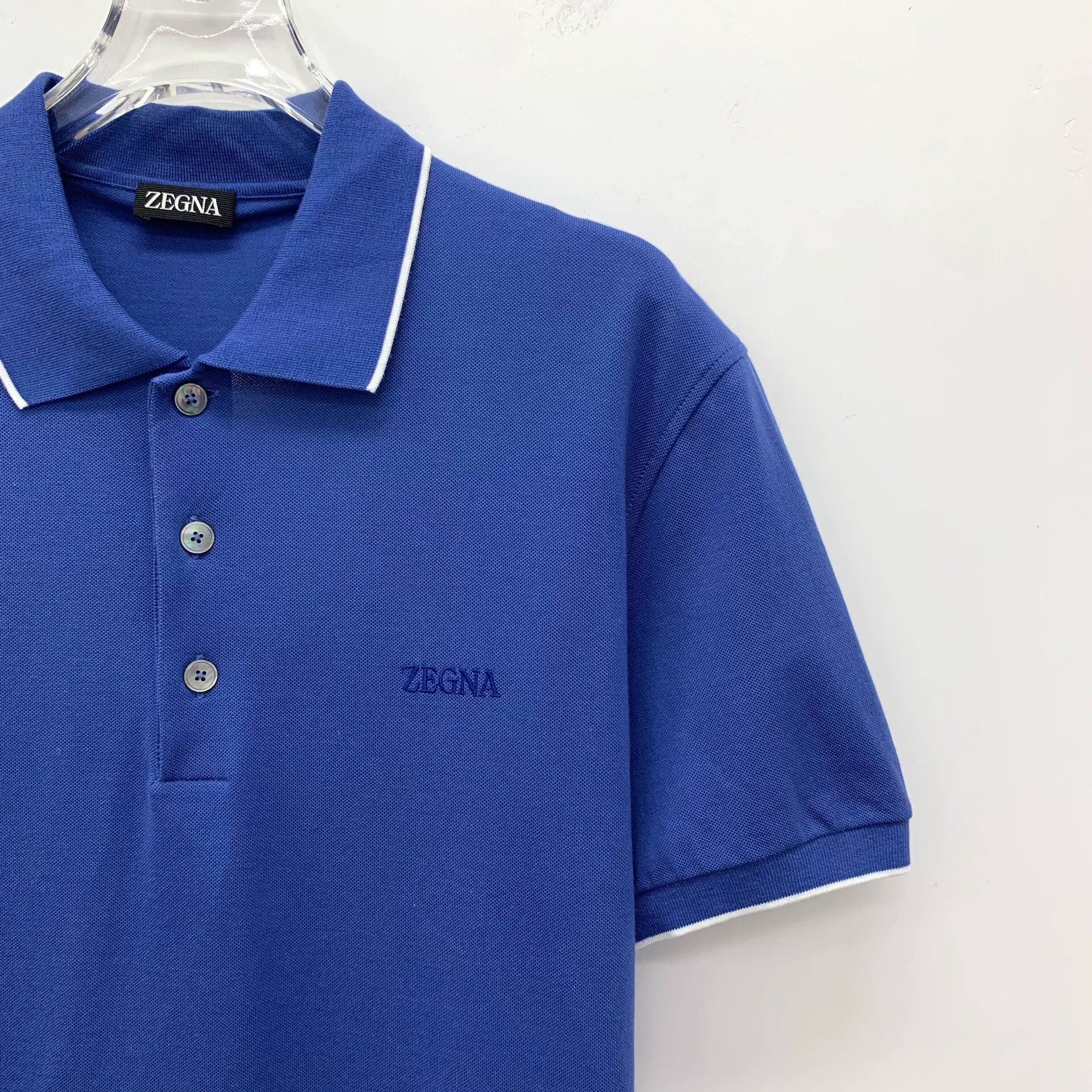 Ermenegildo Zegna Ermenegildo Zegna Retro Embroidered Blue Polo M Men Size US M / EU 48-50 / 2 - 3 Thumbnail