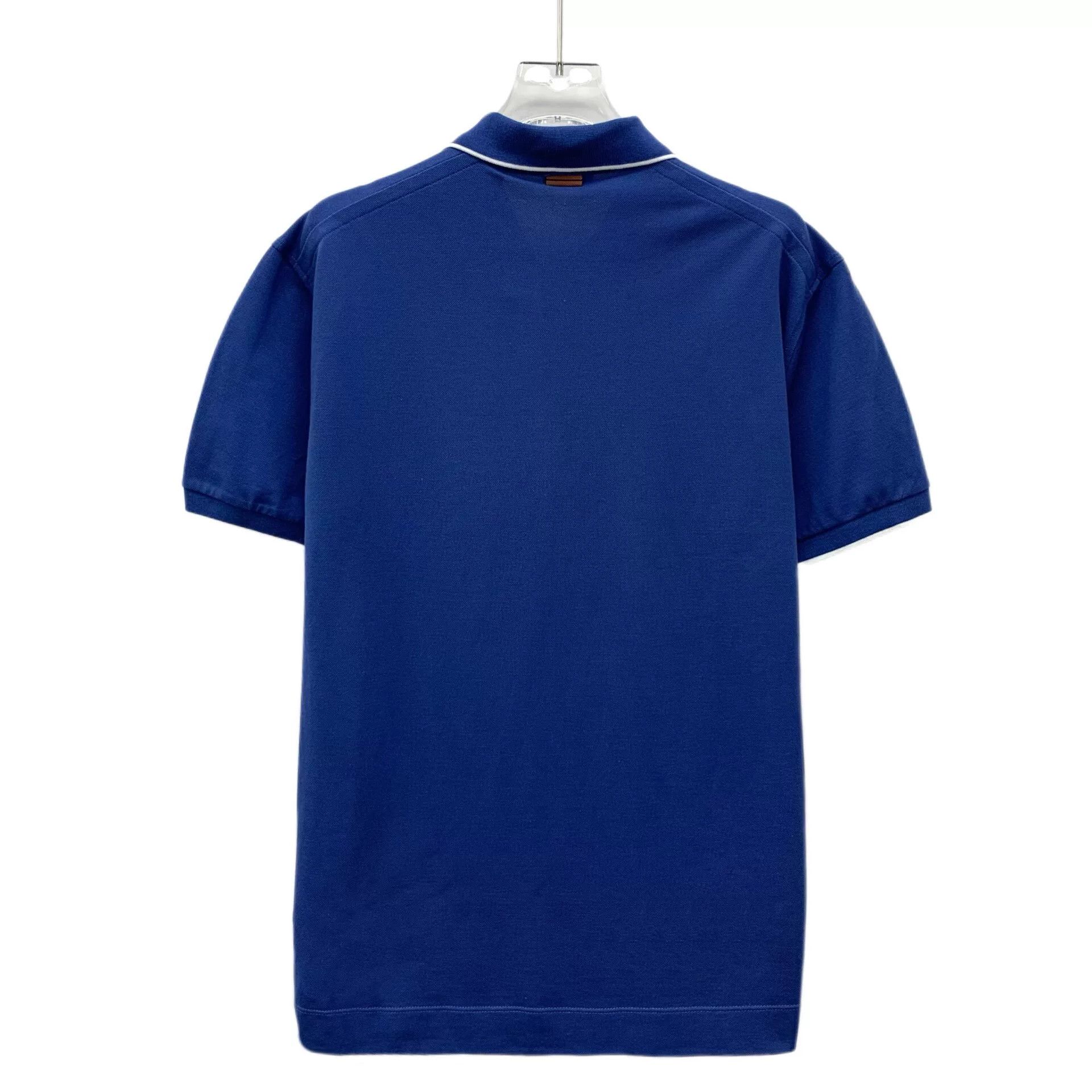 Ermenegildo Zegna Ermenegildo Zegna Retro Embroidered Blue Polo M Men Size US M / EU 48-50 / 2 - 2 Thumbnail