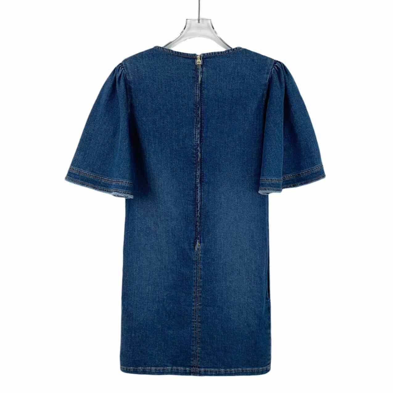 Other Other Denim Cotton Blue Dress 14 Women Size XS / US 0-2 / IT 36-38 - 2 Thumbnail
