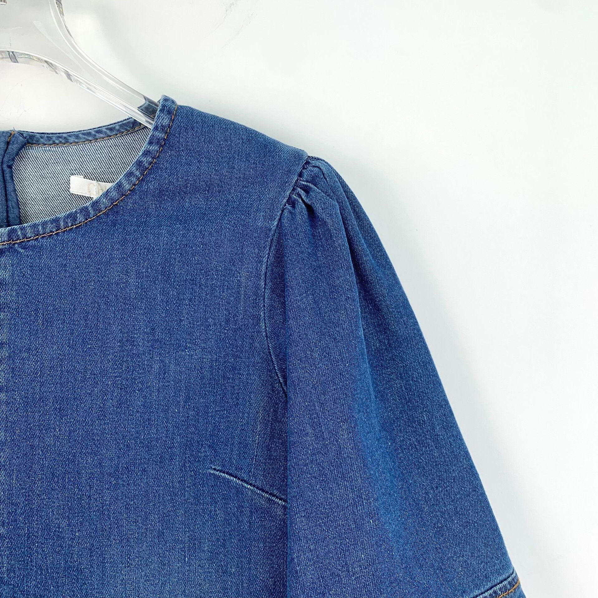 Other Other Denim Cotton Blue Dress 14 Women Size XS / US 0-2 / IT 36-38 - 3 Thumbnail