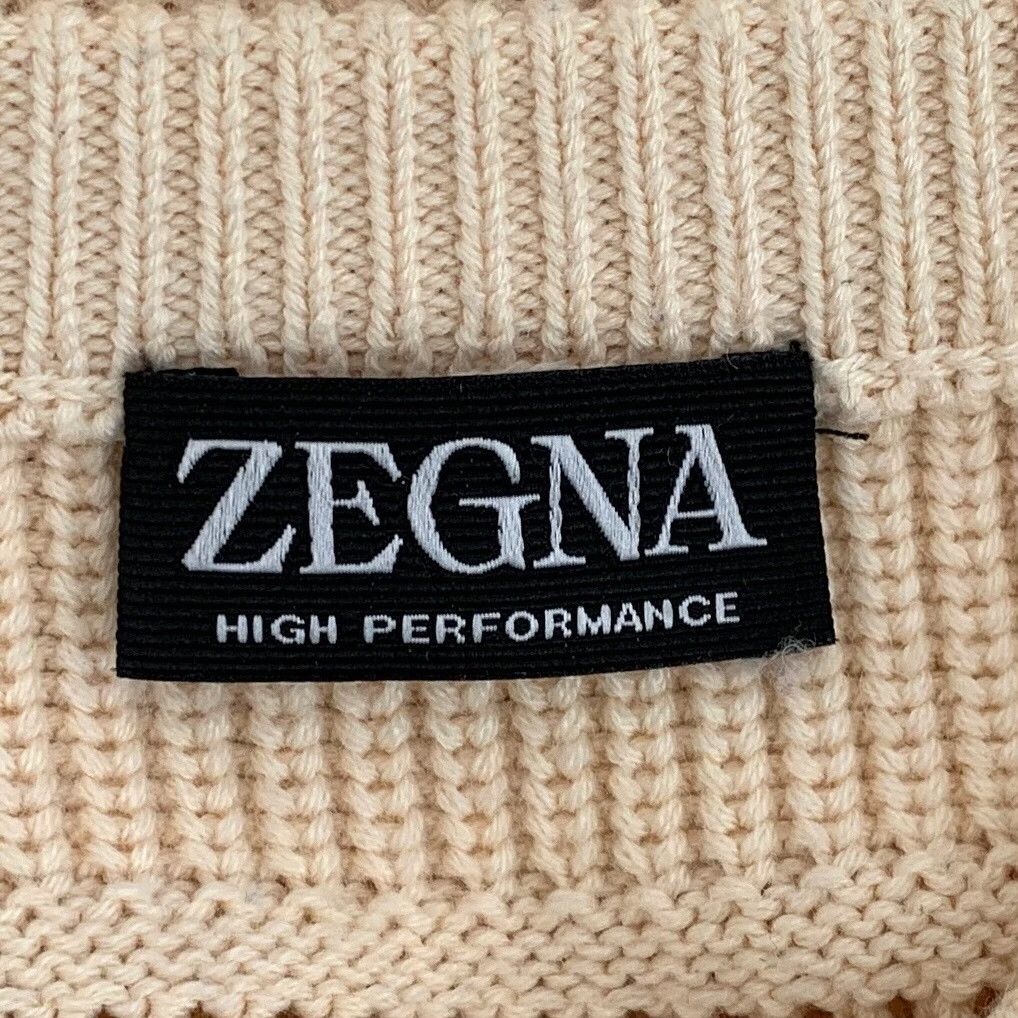 Ermenegildo Zegna Ermenegildo Zegna Knit Striped Beige Sweater L Men Size US L / EU 52-54 / 3 - 6 Thumbnail