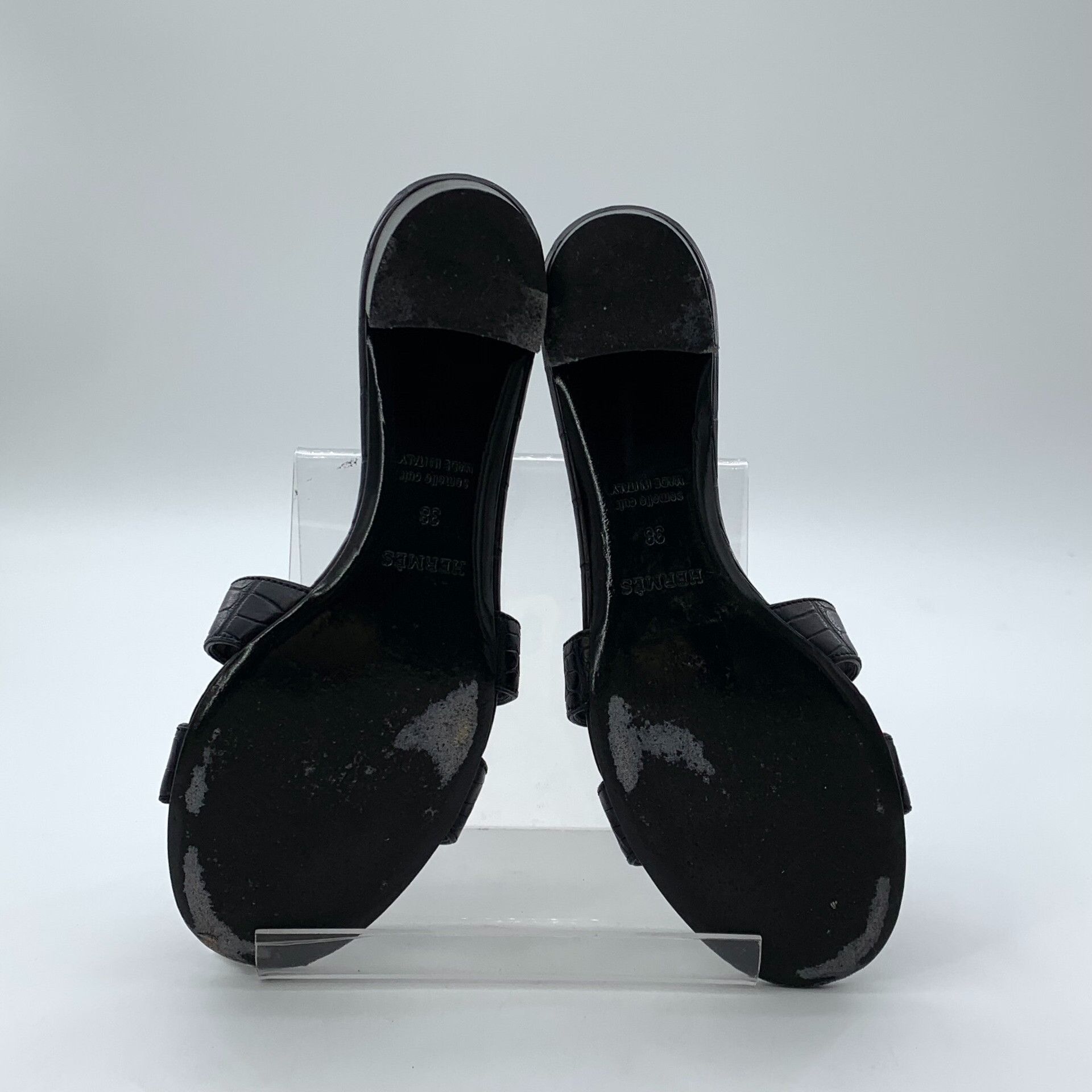 Hermes Hermes Black Sandals 38 Women Size US 7.5 / IT 37.5 - 5 Thumbnail