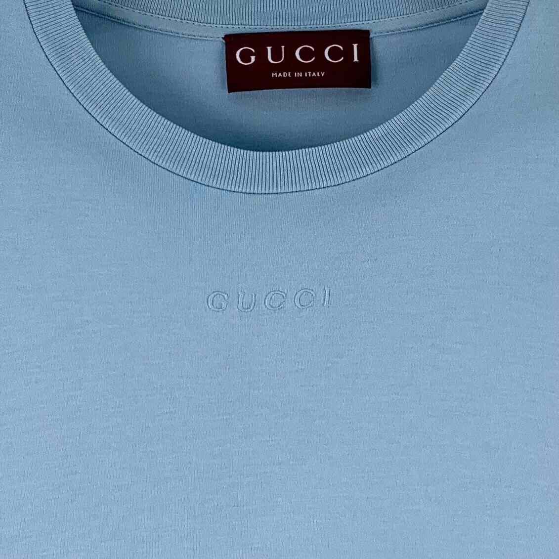 Gucci Gucci Retro Embroidered Blue T-Shirt M Women Size M / US 6-8 / IT 42-44 - 4 Thumbnail