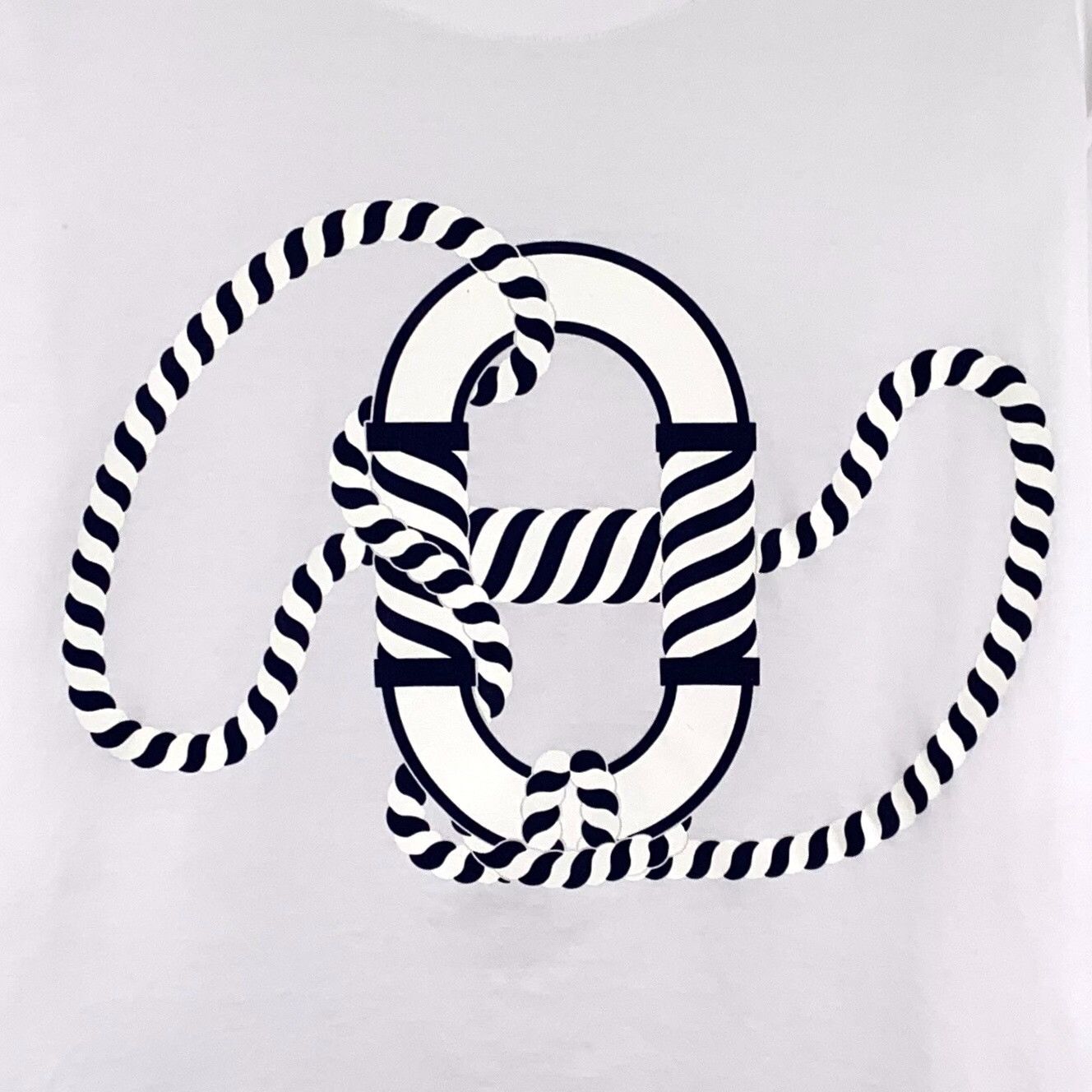 Hermes Cotton Printed White T-Shirt L Women
