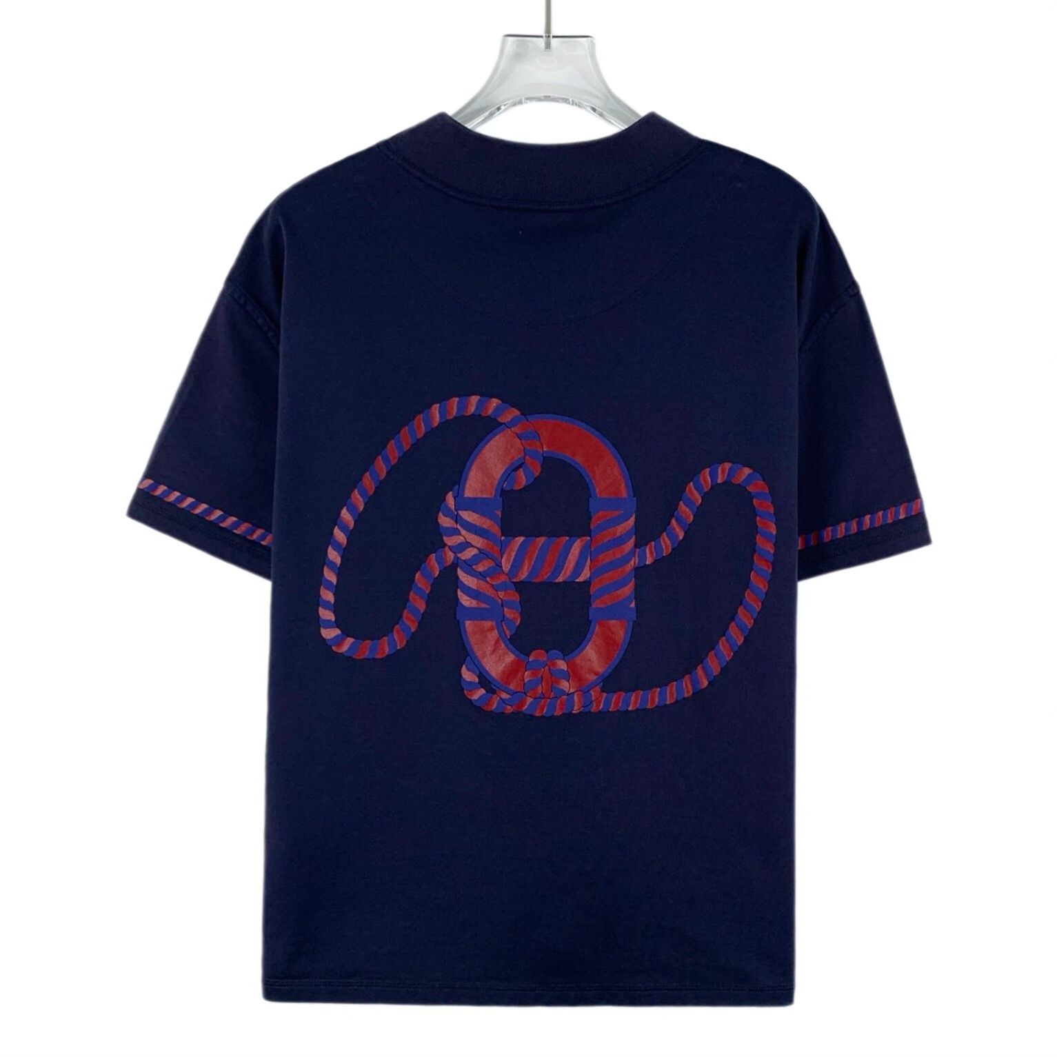 Hermes Hermes Printed Cotton Blue T-Shirt L Women Size L / US 10 / IT 46 - 2 Thumbnail