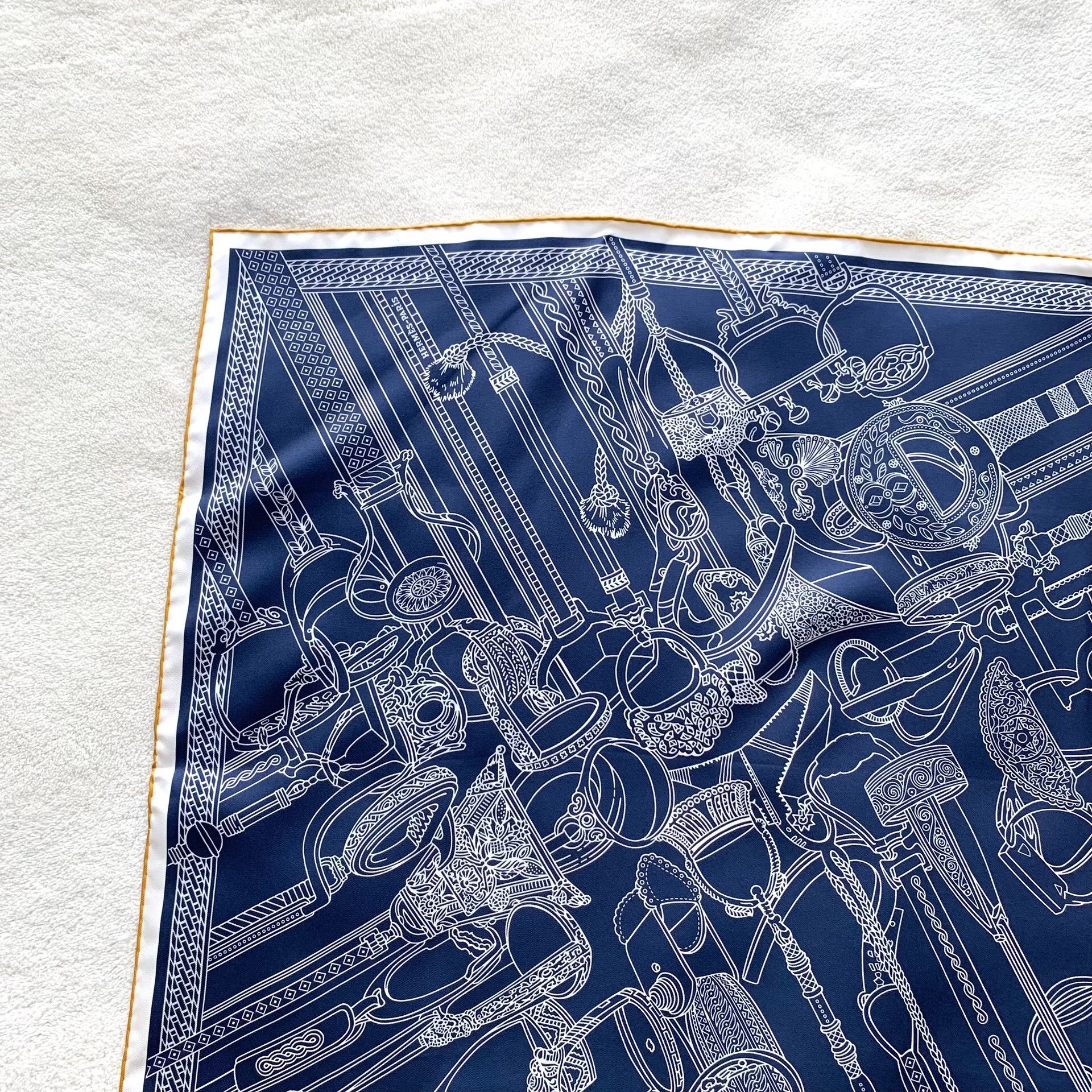 Hermes Hermes Printed Graphic Blue Scarf 65 Men Size ONE SIZE - 5 Thumbnail