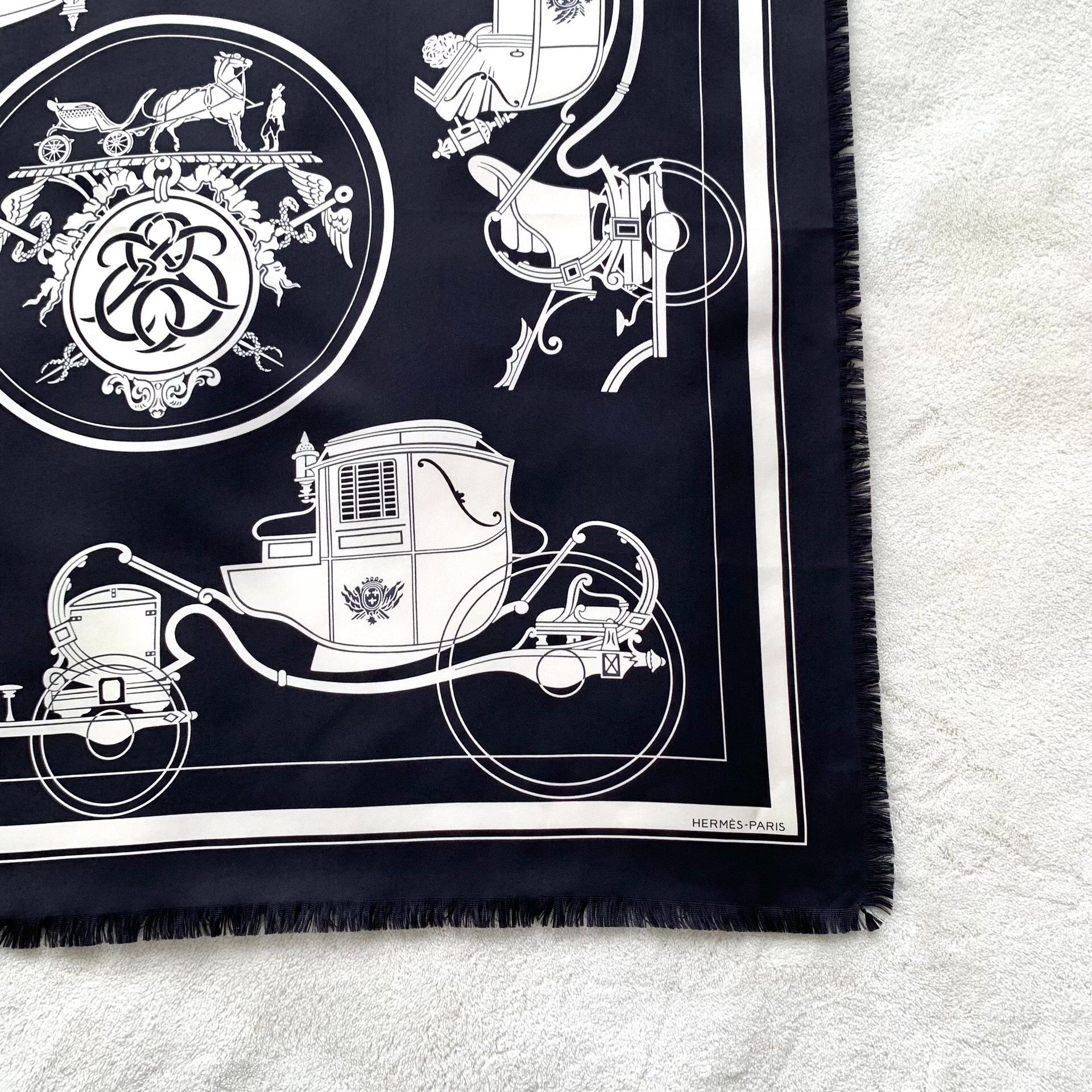 Hermes Hermes Black Scarf 37 Men Size ONE SIZE - 4 Thumbnail