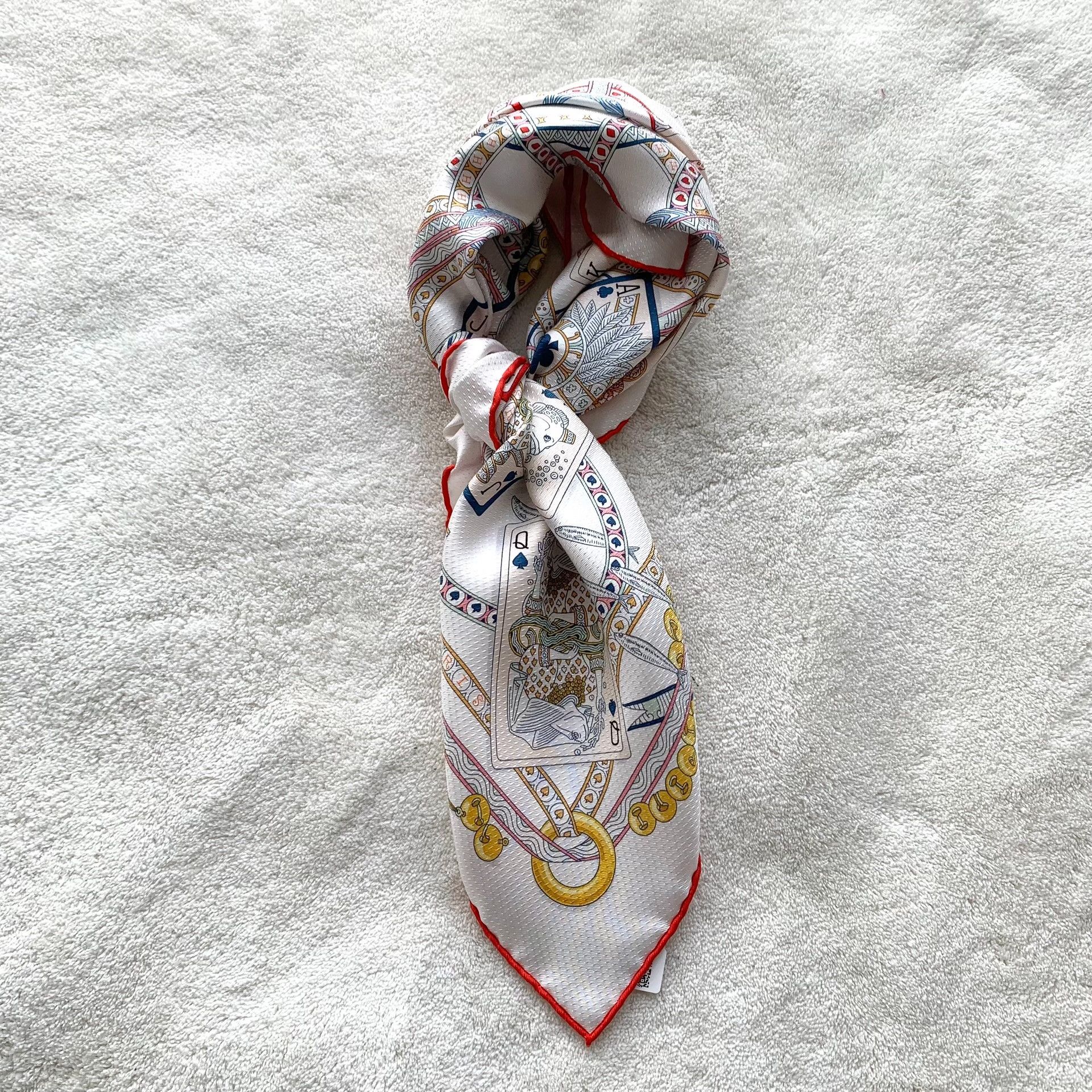 Hermes Hermes White Scarf 37 Men Size ONE SIZE - 8 Thumbnail