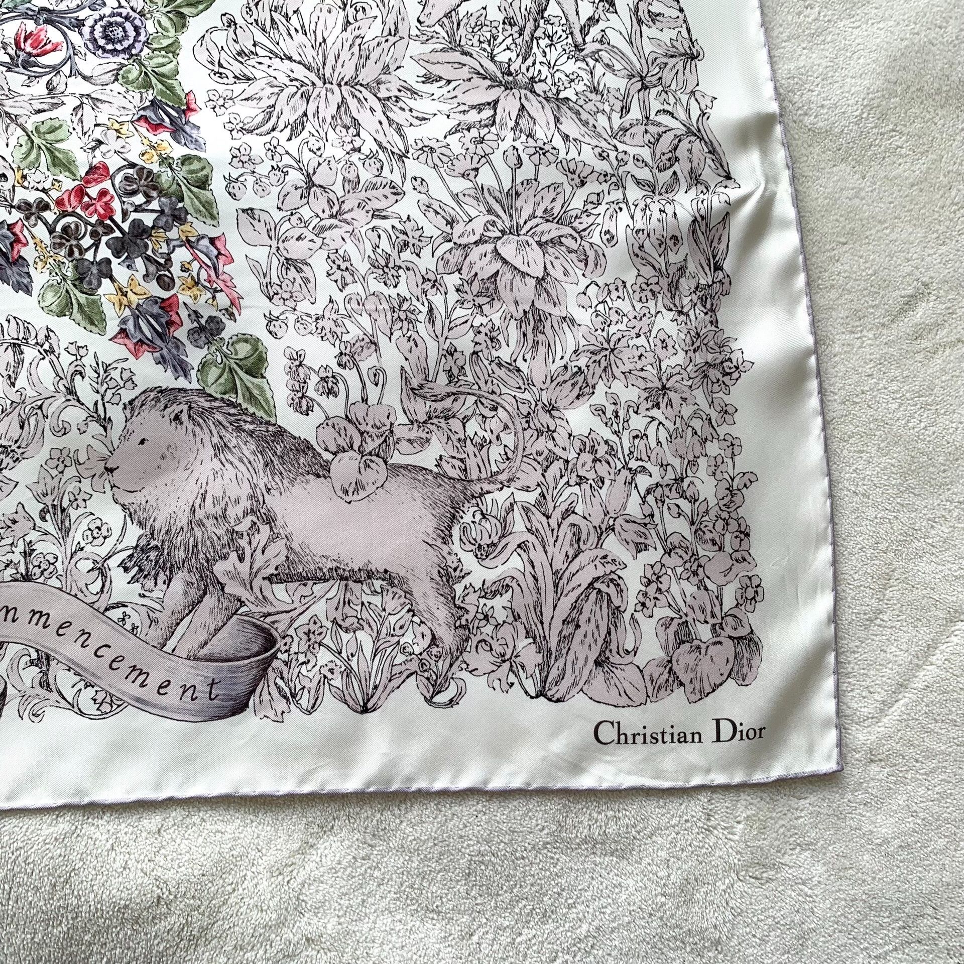 Dior Dior Printed Graphic White Scarf 37 Men Size ONE SIZE - 4 Thumbnail