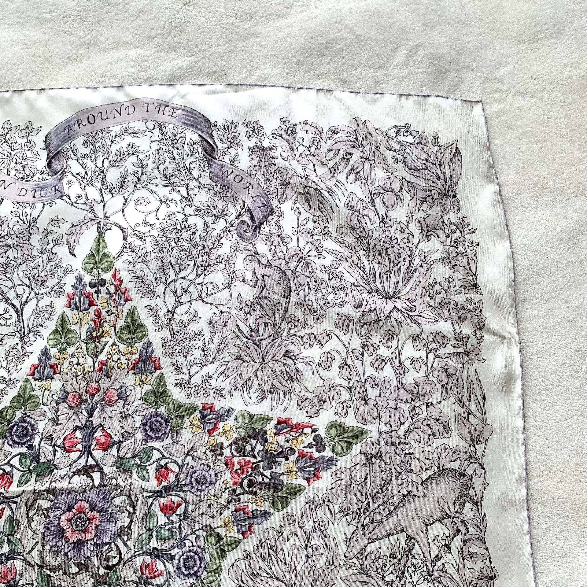 Dior Dior Printed Graphic White Scarf 37 Men Size ONE SIZE - 3 Thumbnail