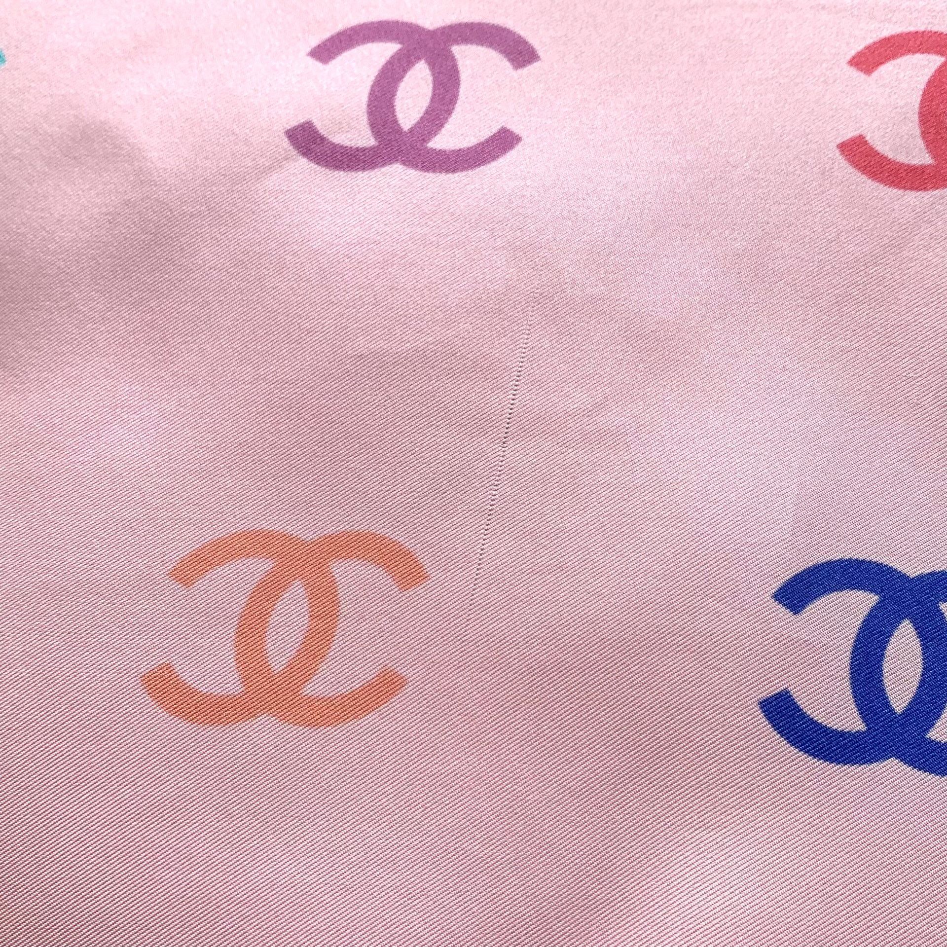 Chanel Chanel Retro Printed Pink Scarf XS Men Size ONE SIZE - 9 Thumbnail