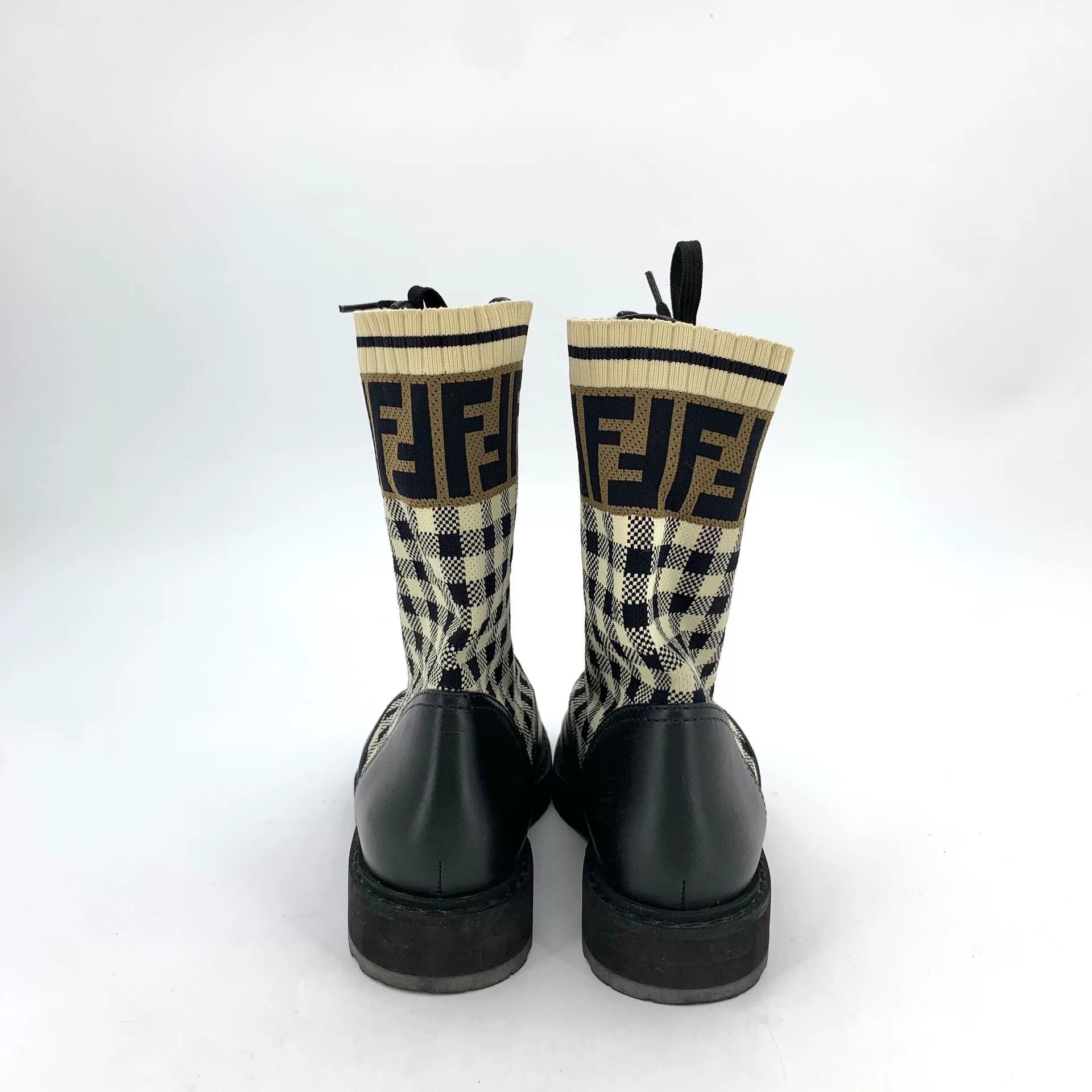 Fendi Fendi Leather Plaid Black Boots 35 Women Size US 5 / IT 35 - 4 Thumbnail