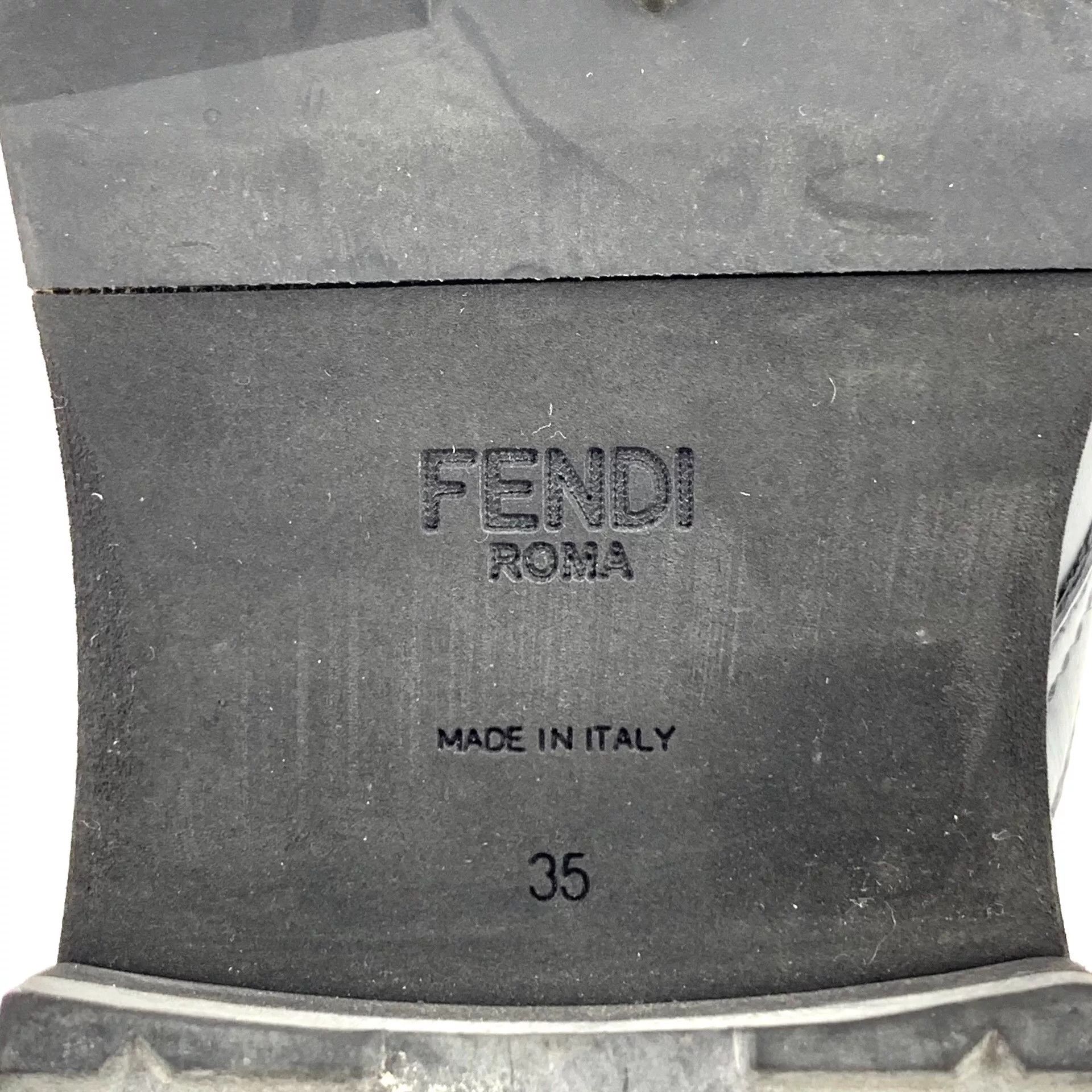 Fendi Fendi Leather Plaid Black Boots 35 Women Size US 5 / IT 35 - 6 Thumbnail