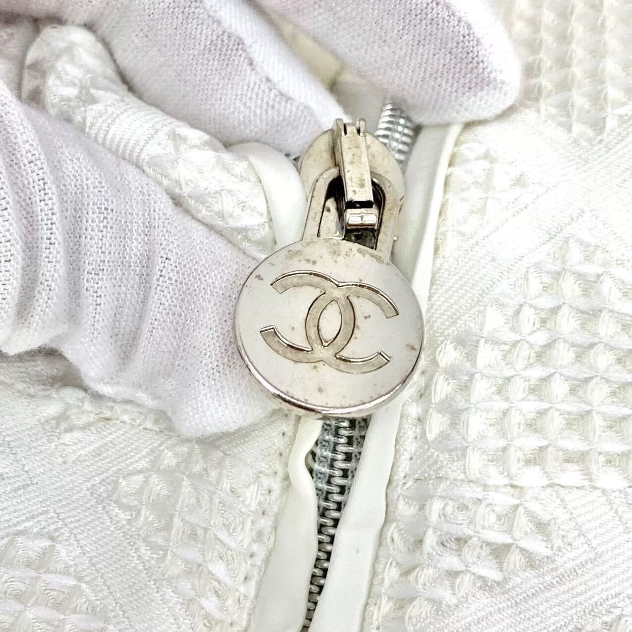 Chanel Chanel Quilted Plaid White Jacket S Women Size S / US 4 / IT 40 - 9 Thumbnail