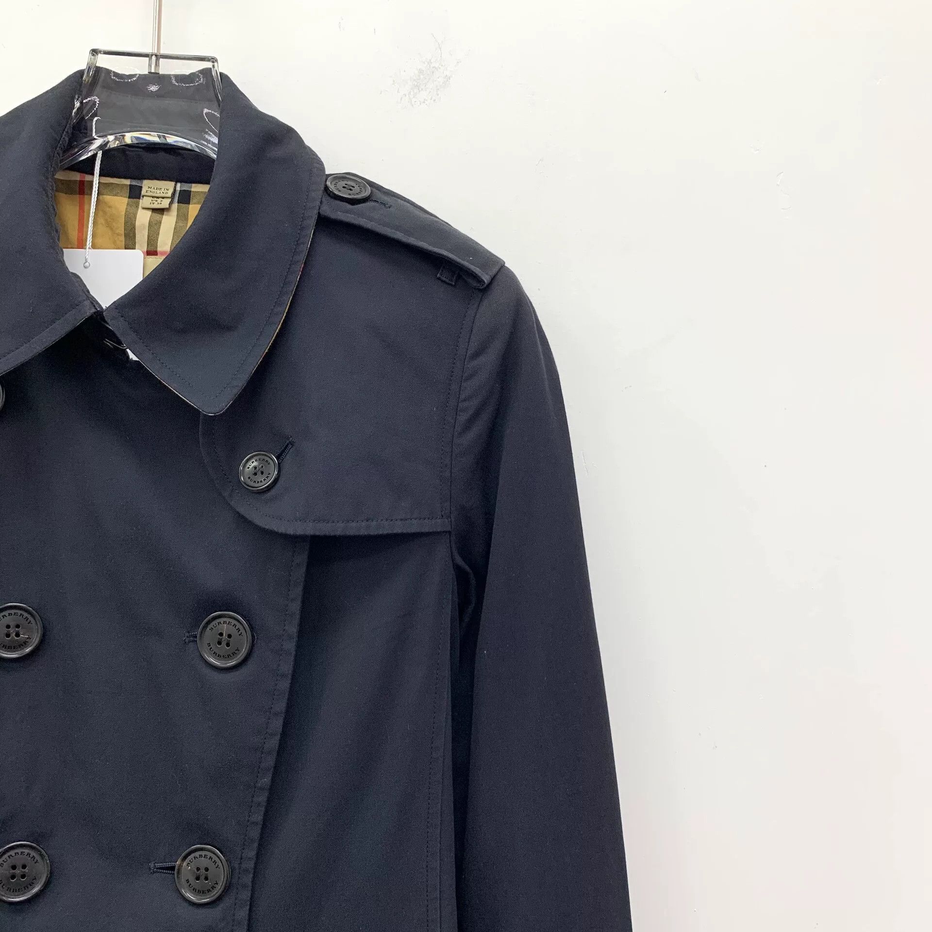 Burberry Burberry Cotton Black Coat XS Women Size XS / US 0-2 / IT 36-38 - 3 Thumbnail