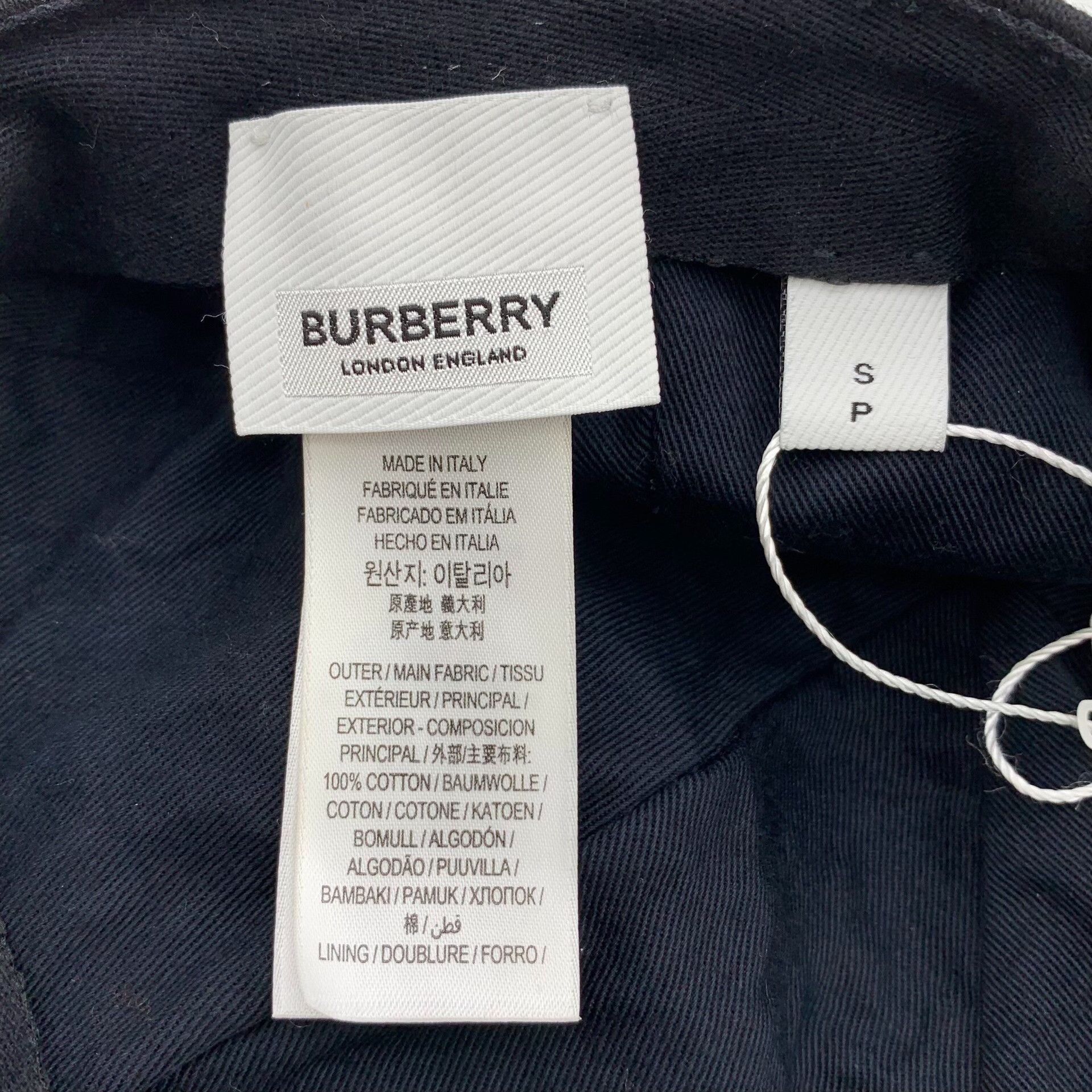 Burberry Burberry Cotton Embroidered Black Hat S Men Size ONE SIZE - 7 Thumbnail