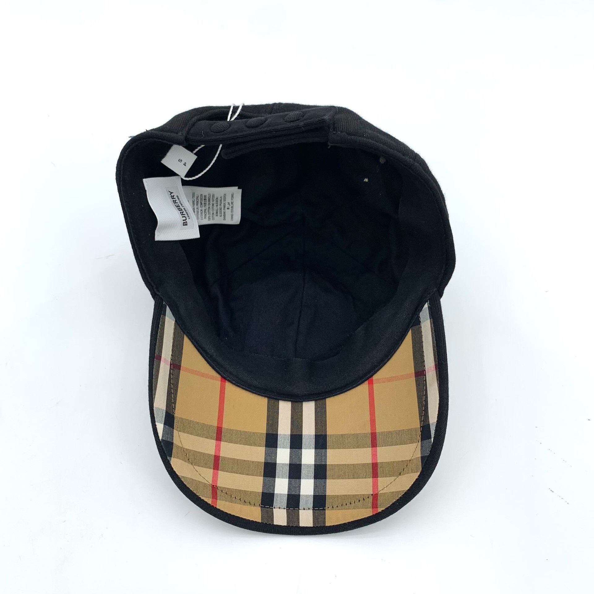 Burberry Burberry Cotton Embroidered Black Hat S Men Size ONE SIZE - 6 Thumbnail