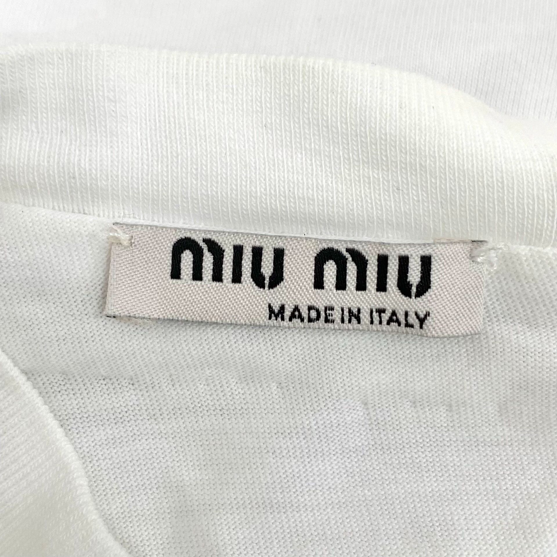 Miu Miu Miu Miu Cotton White T-Shirt M Women Size M / US 6-8 / IT 42-44 - 6 Thumbnail