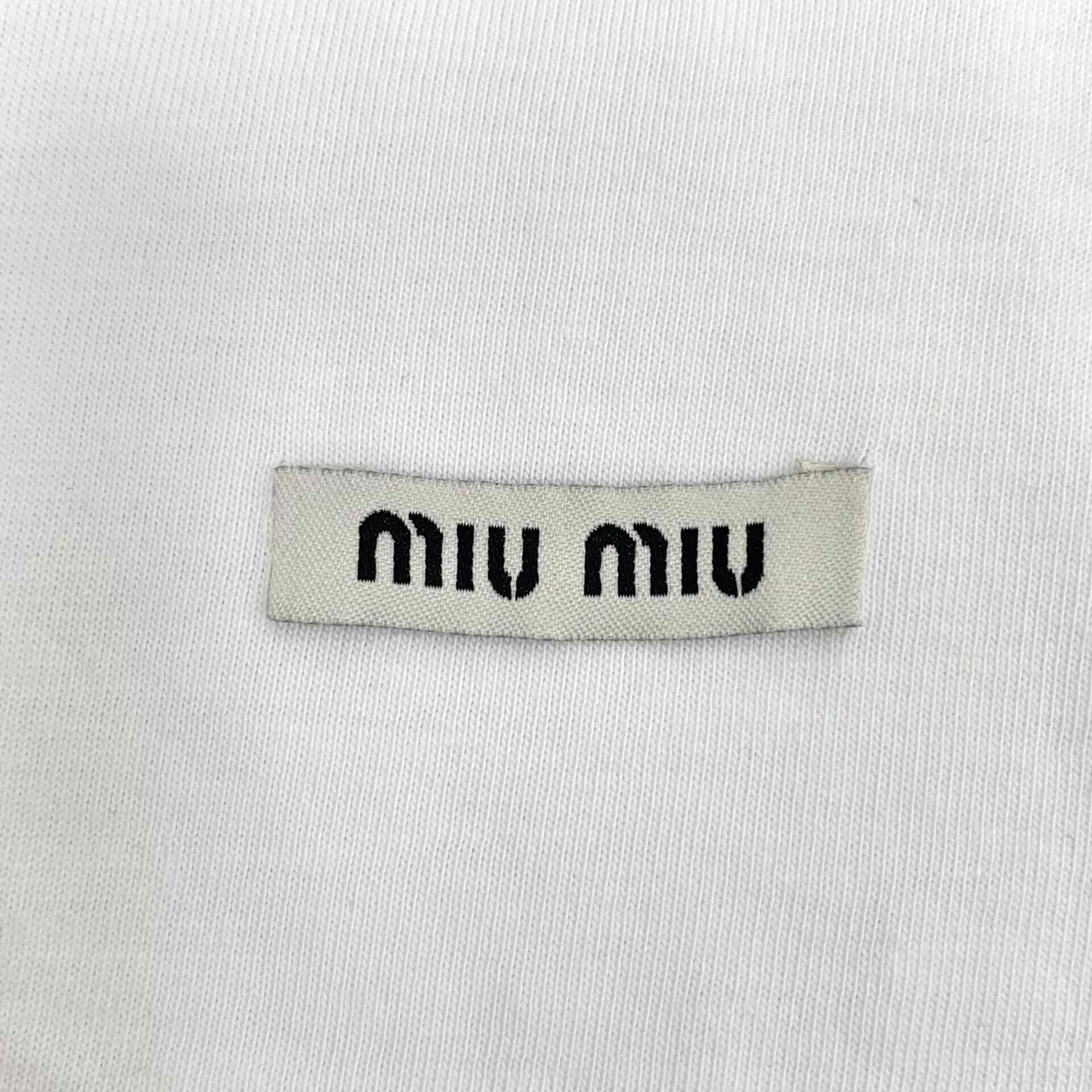 Miu Miu Miu Miu Cotton White T-Shirt M Women Size M / US 6-8 / IT 42-44 - 5 Thumbnail
