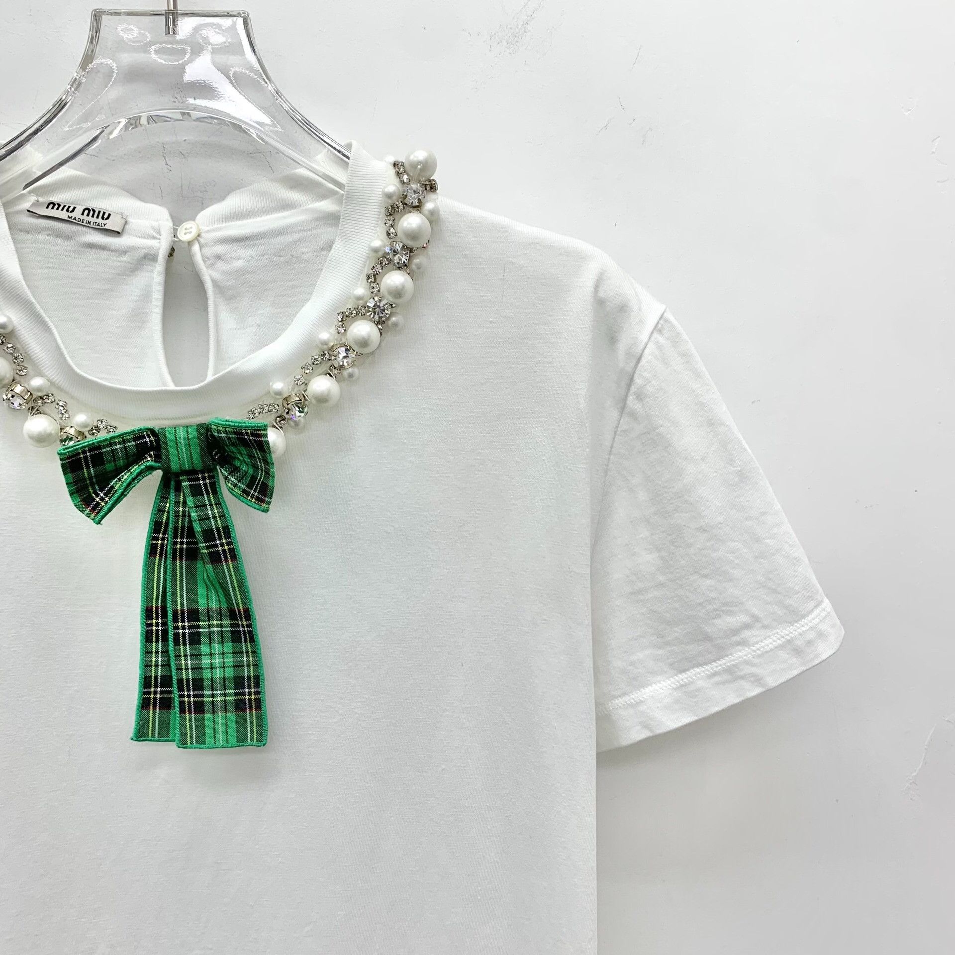 Miu Miu Miu Miu Cotton White T-Shirt M Women Size M / US 6-8 / IT 42-44 - 3 Thumbnail