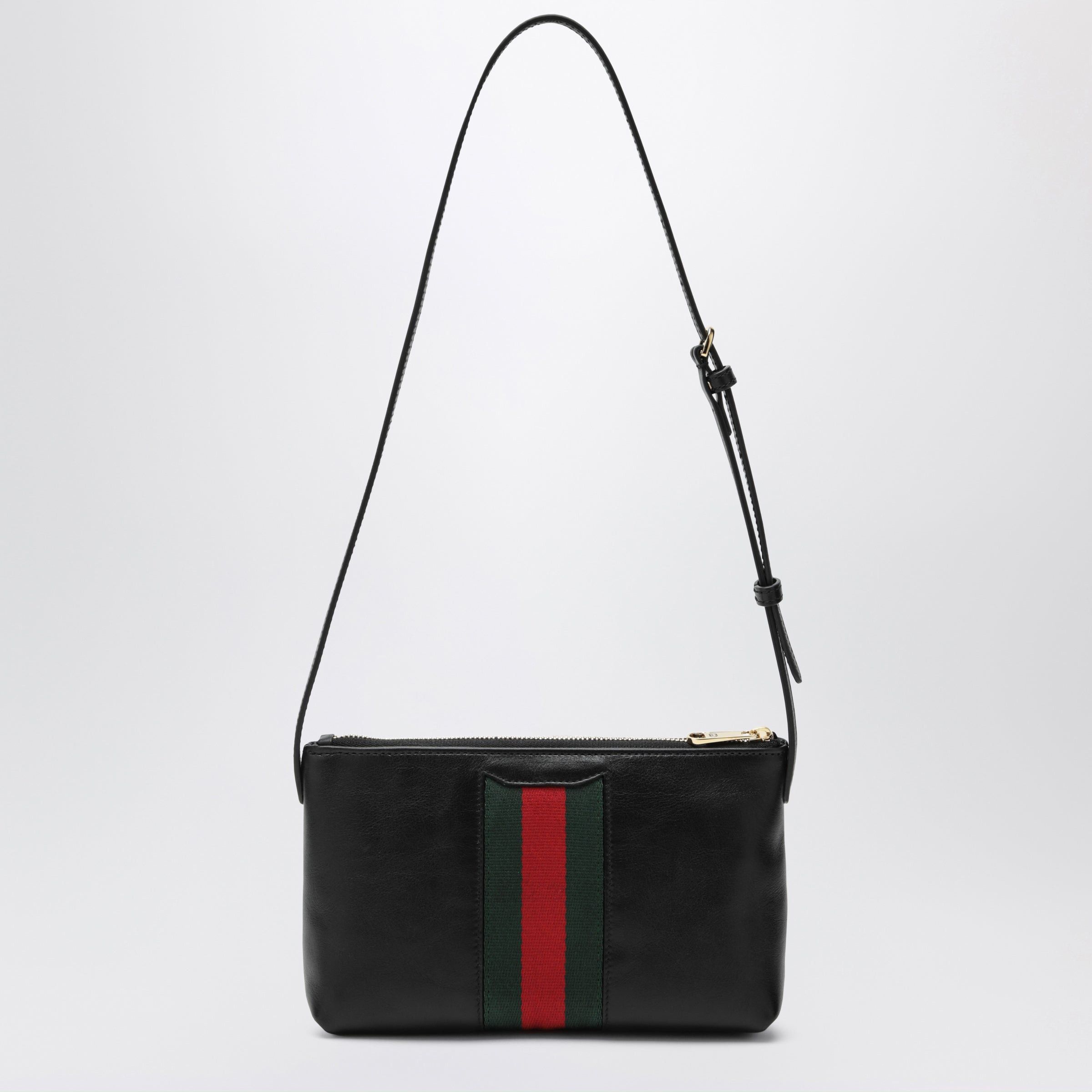 Gucci Gucci Black Leather Mini Horsebit Web Bag Size ONE SIZE - 2 Thumbnail