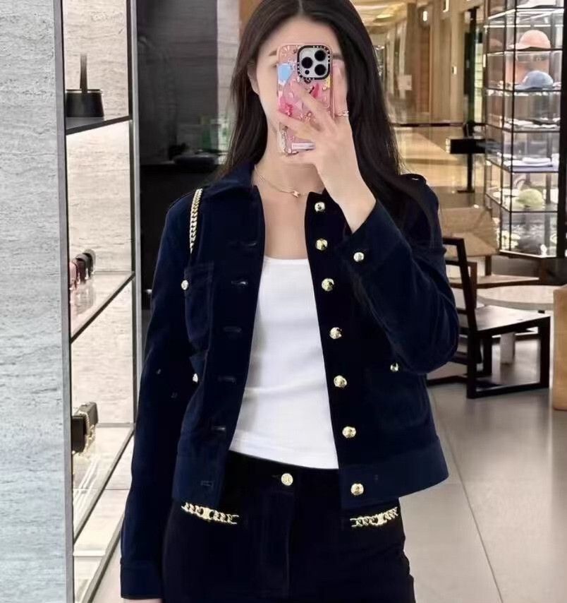 Celine Celine Cotton Blue Jacket S Women Size S / US 4 / IT 40 - 7 Thumbnail
