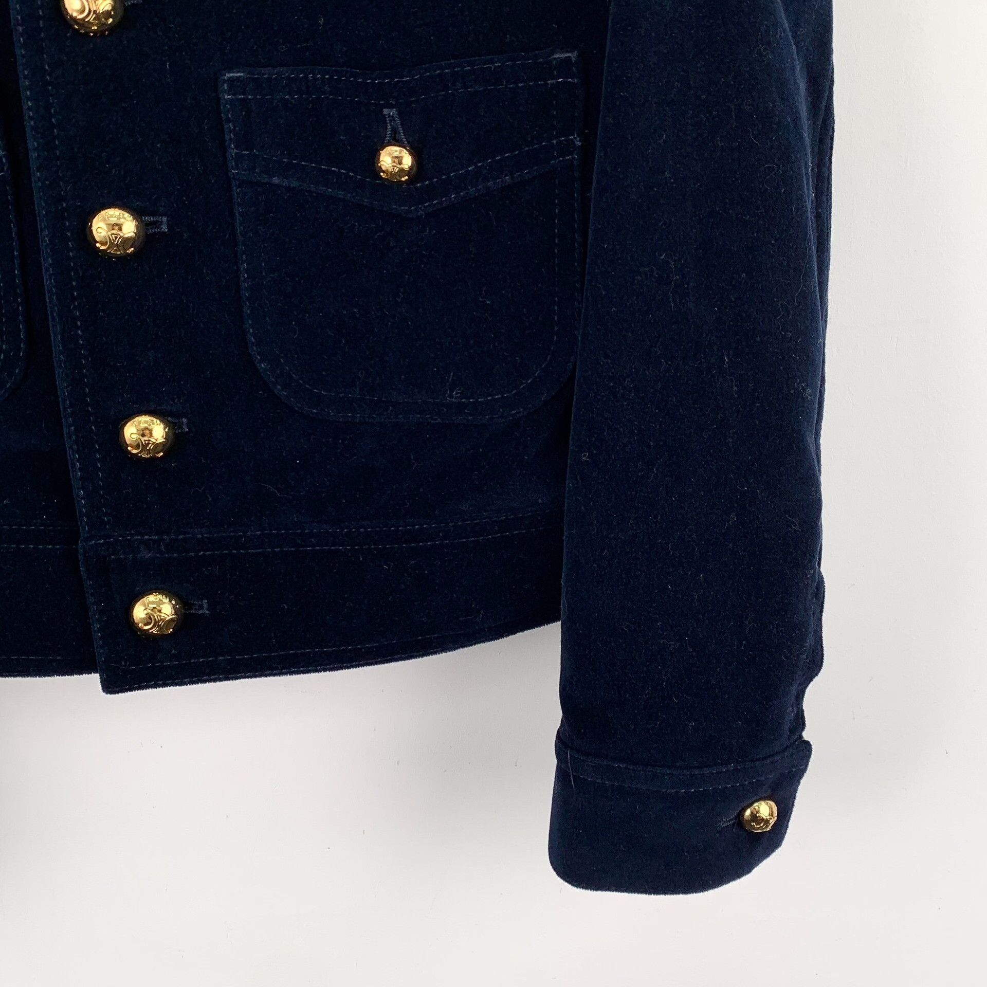 Celine Celine Cotton Blue Jacket S Women Size S / US 4 / IT 40 - 4 Thumbnail
