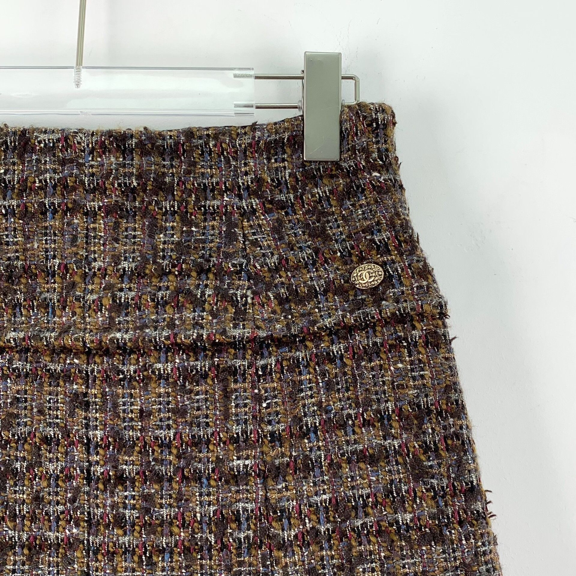 Chanel Chanel Knit Plaid Brown Skirt M Women Size 28" / US 6 / IT 42 - 3 Thumbnail