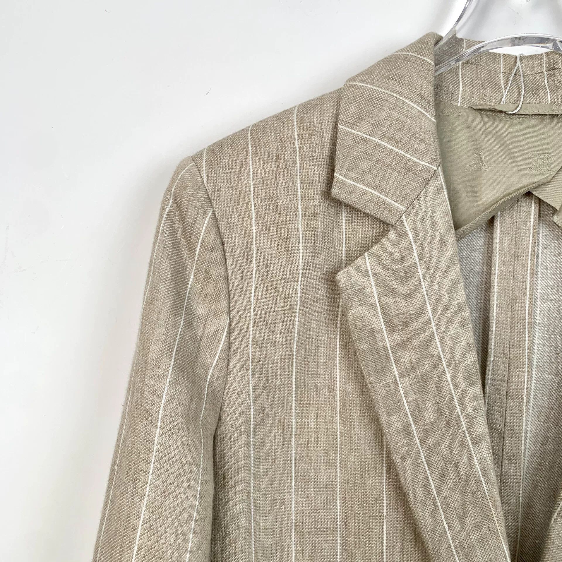 Max Mara Max Mara Formal Striped Beige Jacket XS Women Size XS / US 0-2 / IT 36-38 - 3 Thumbnail