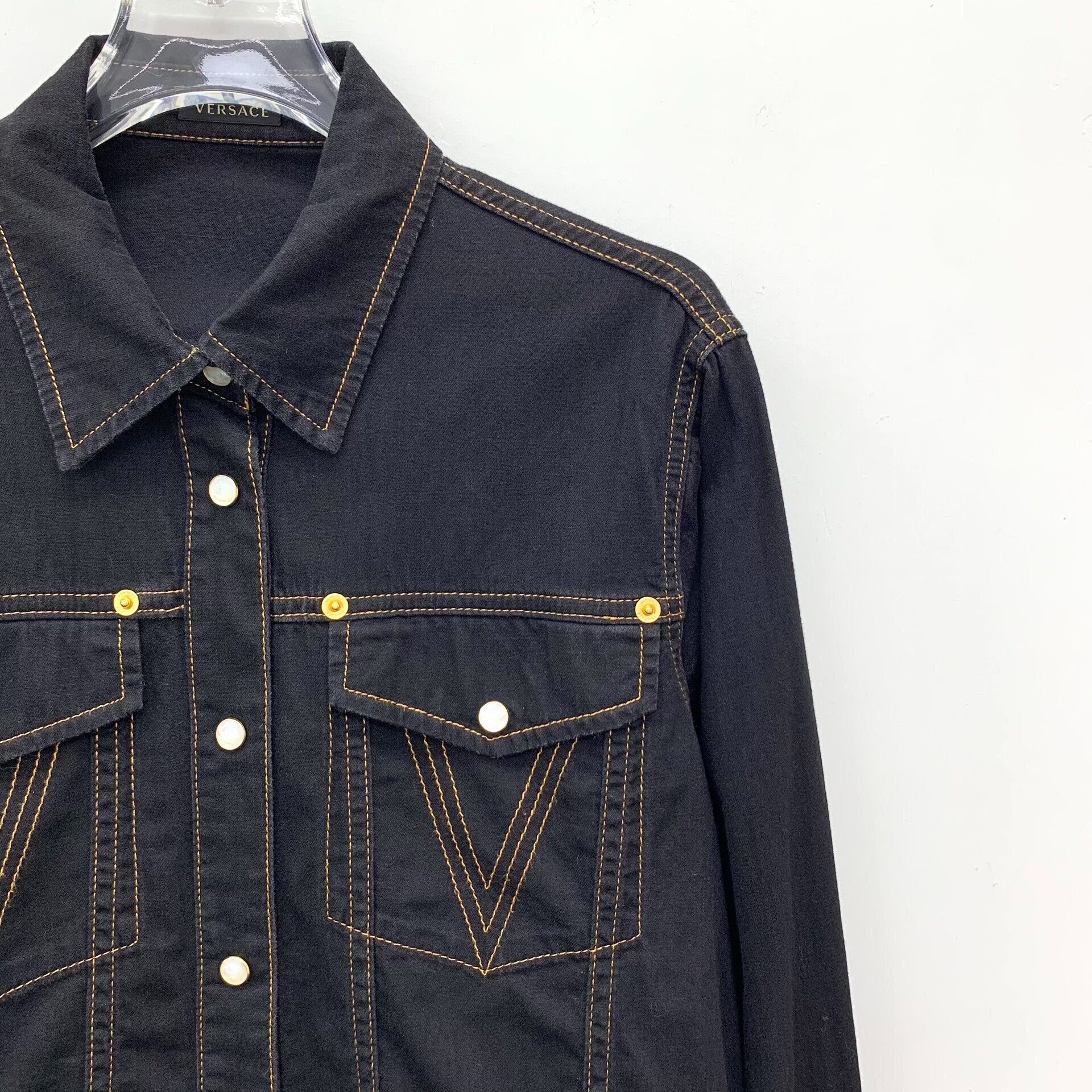 Versace Versace Cotton Black Jacket M Women Size M / US 6-8 / IT 42-44 - 3 Thumbnail