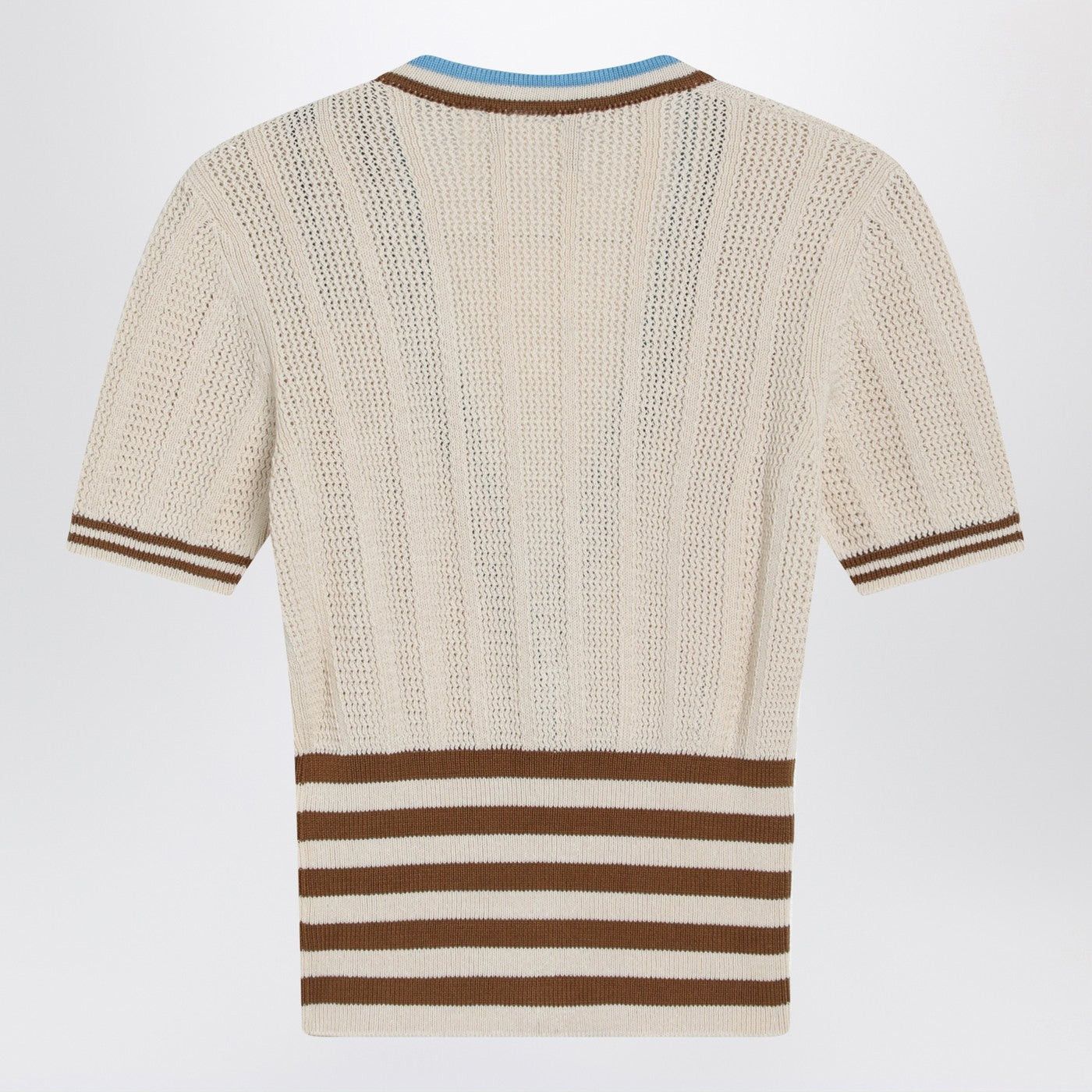Valentino Valentino Openwork Striped Cotton Cardigan Size M / US 6-8 / IT 42-44 - 2 Thumbnail