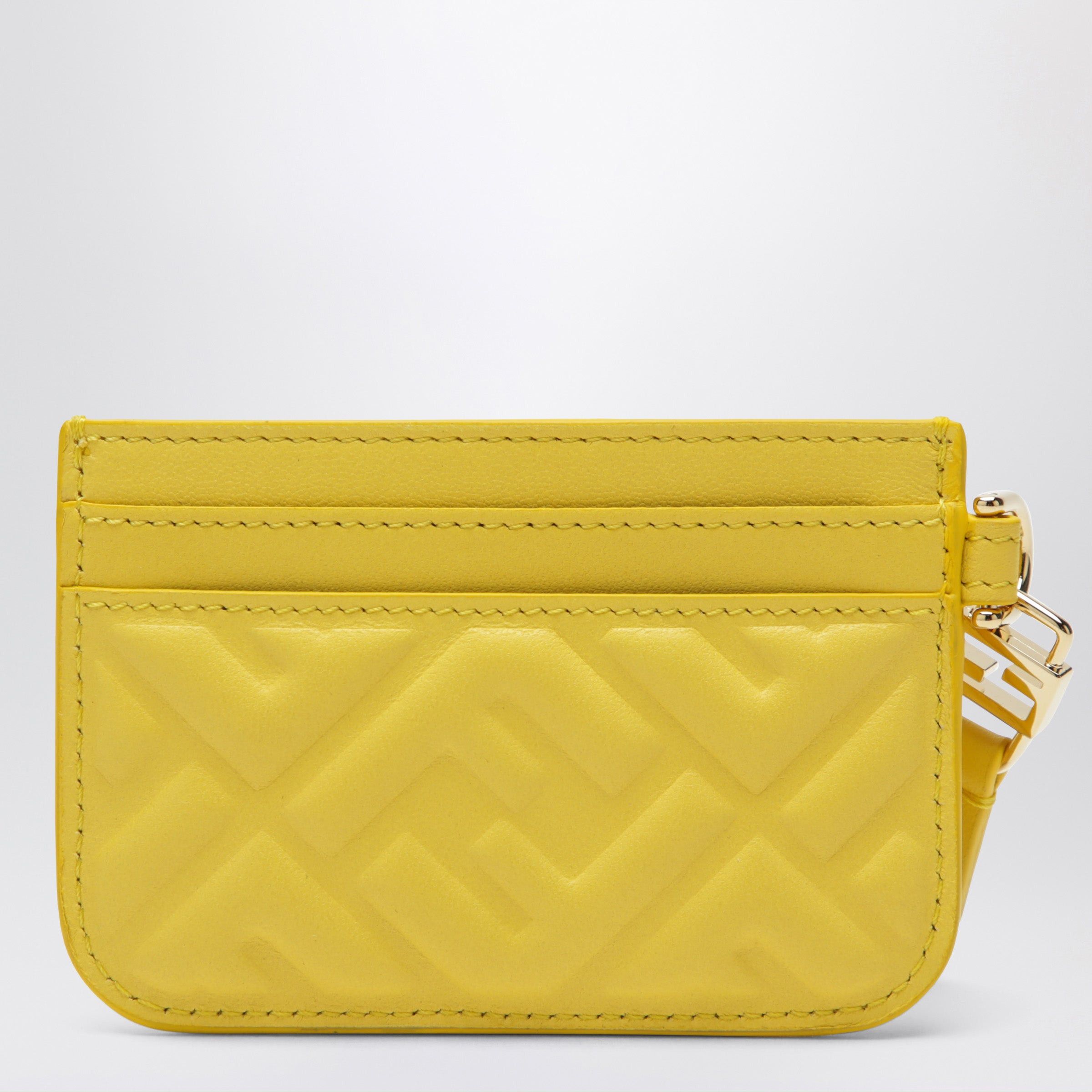 Fendi Fendi Yellow Nappa Leather Baguette Card Case With Ff Motif Size ONE SIZE - 2 Thumbnail