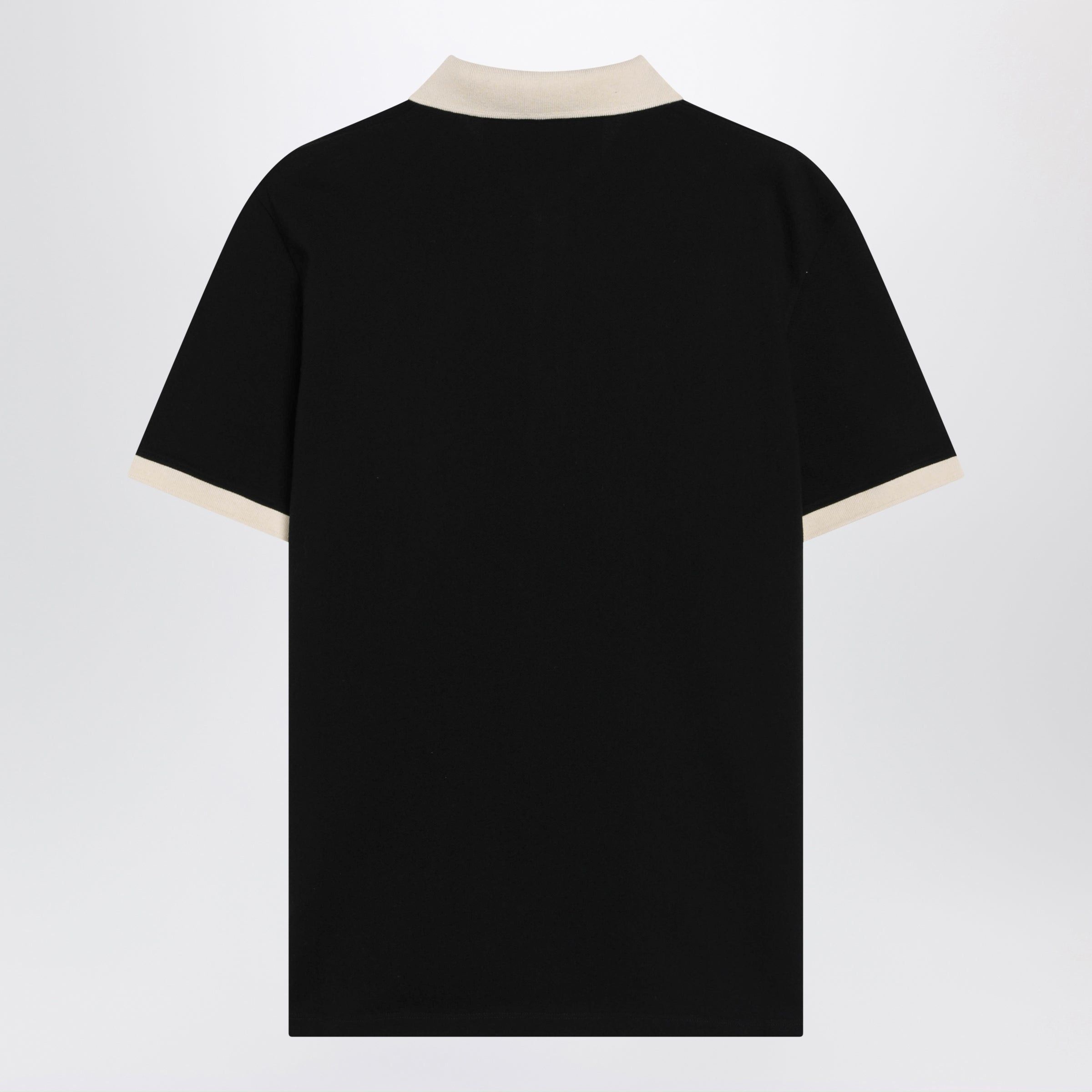 Valentino Valentino Black Cotton Pique Polo Shirt With Vgold Size US L / EU 52-54 / 3 - 2 Thumbnail