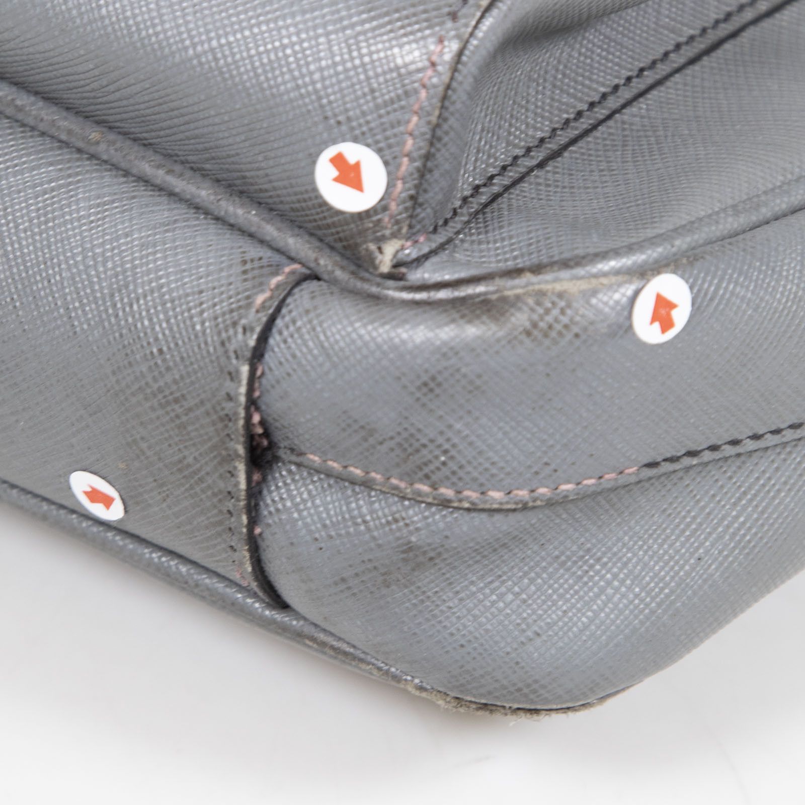 Prada Grey Saffiano Leather Briefcase Bag Size ONE SIZE - 24 Thumbnail