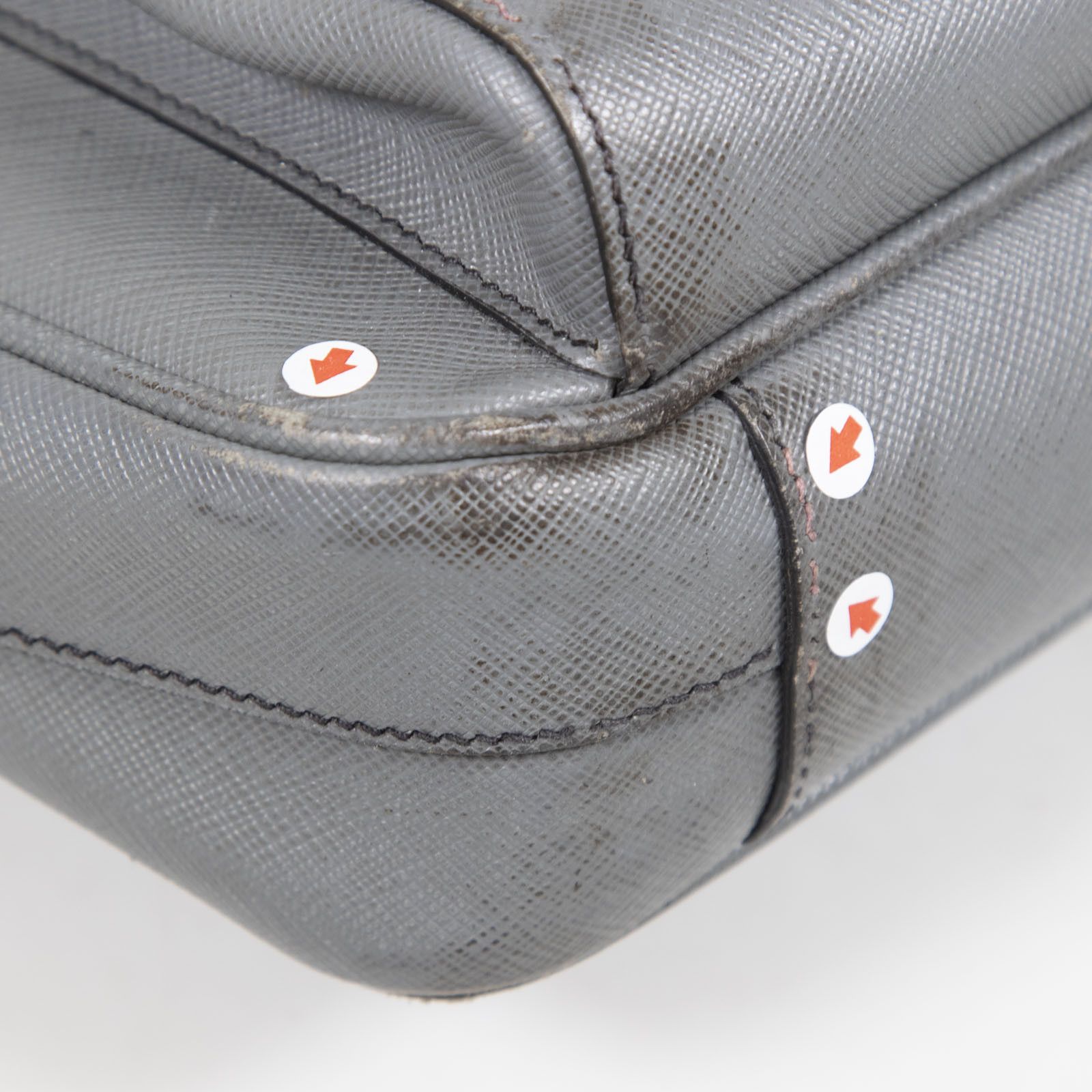 Prada Grey Saffiano Leather Briefcase Bag Size ONE SIZE - 21 Thumbnail