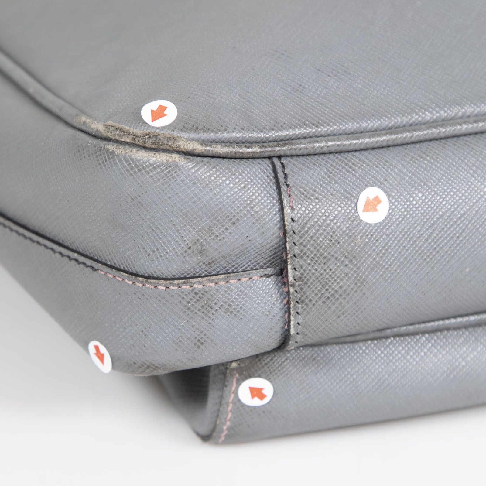 Prada Grey Saffiano Leather Briefcase Bag Size ONE SIZE - 20 Thumbnail