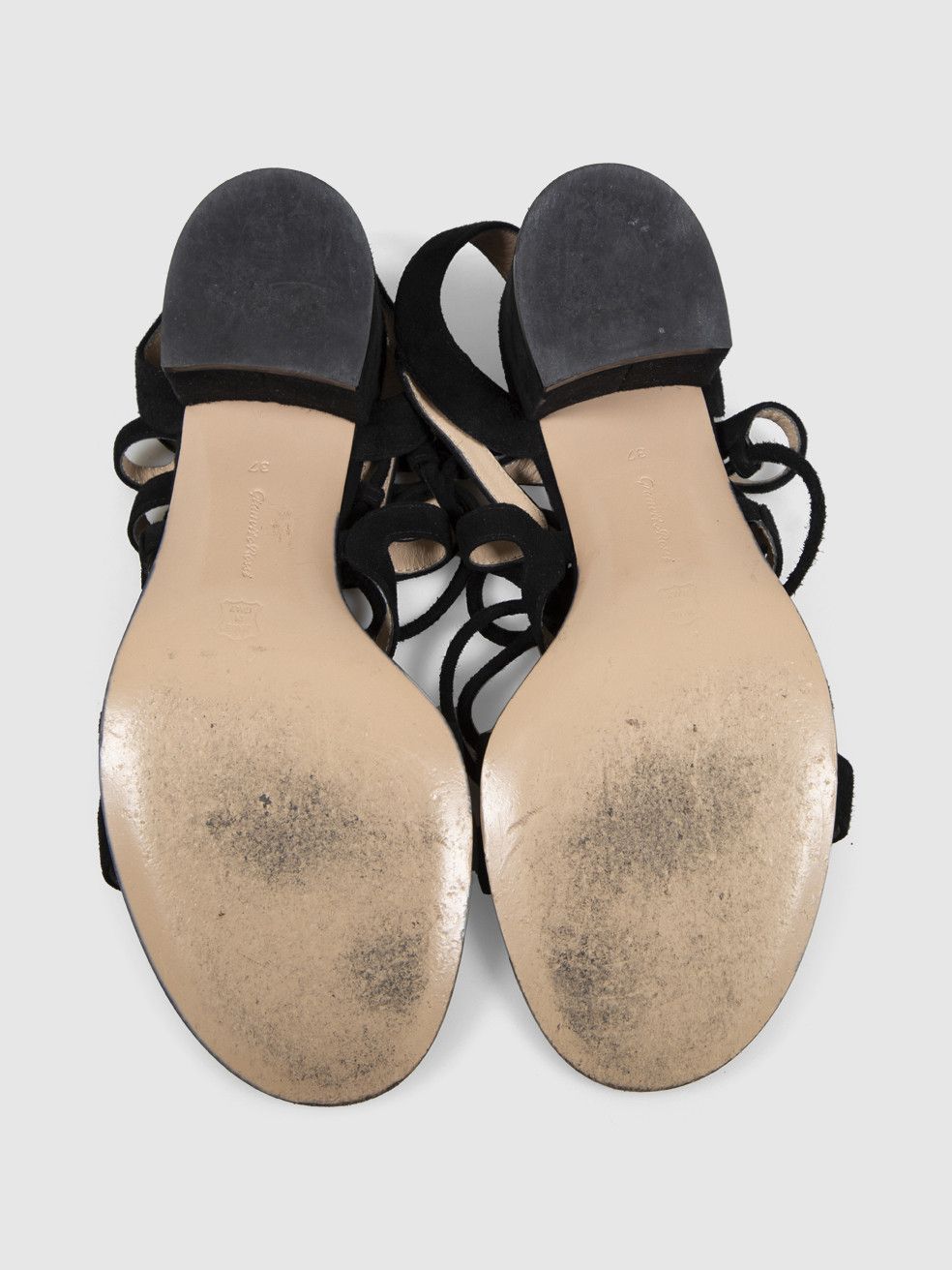 Gianvito Rossi Black Suede Netley Mews Sandals Size US 7 / IT 37 - 4 Thumbnail