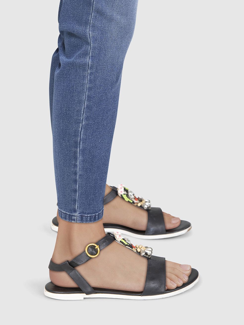 Rupert Sanderson Black Leather Cara Sandals Size US 8 / IT 38 - 2 Thumbnail