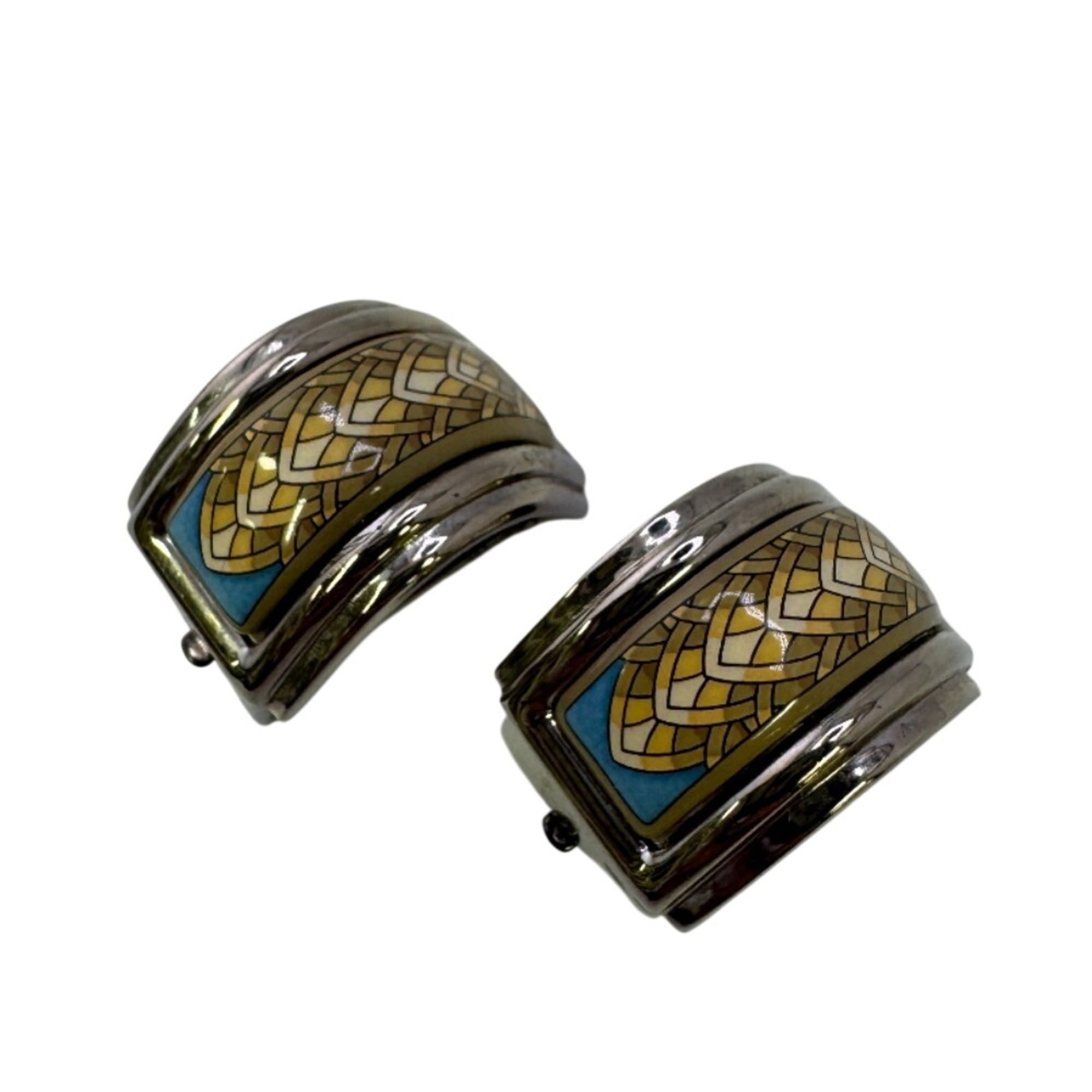 Hermes HERMES enamel earrings, silver jewelry. Size ONE SIZE - 2 Thumbnail