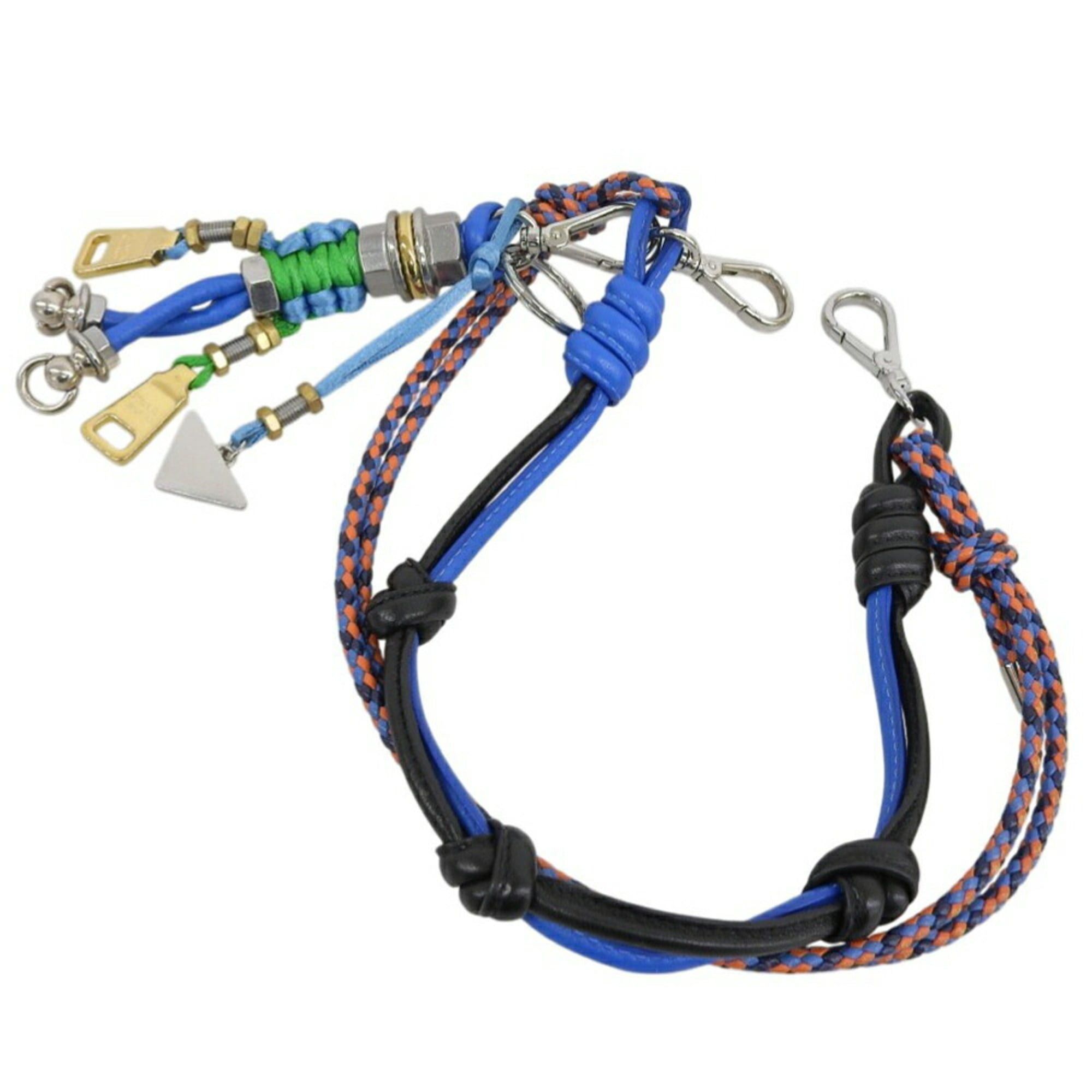 Prada Prada Robot Popstring Bag Charm - Leather, Metal Blue, Black, Orange, Green Size ONE SIZE - 2 Thumbnail