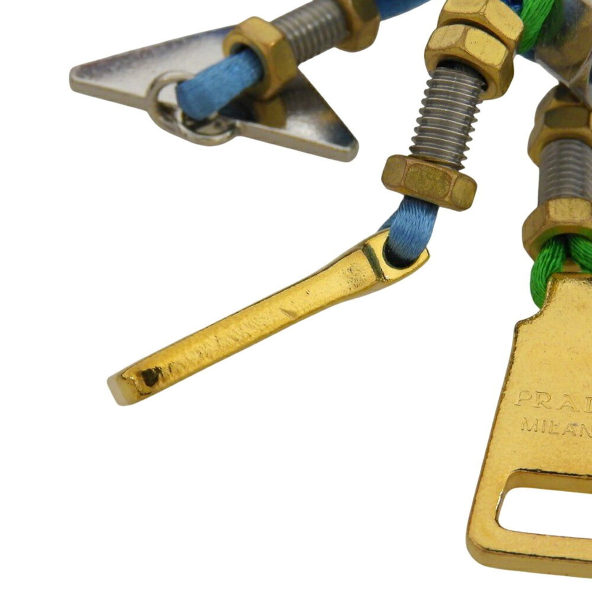 Prada Prada Robot Popstring Bag Charm - Leather, Metal Blue, Black, Orange, Green Size ONE SIZE - 7 Thumbnail