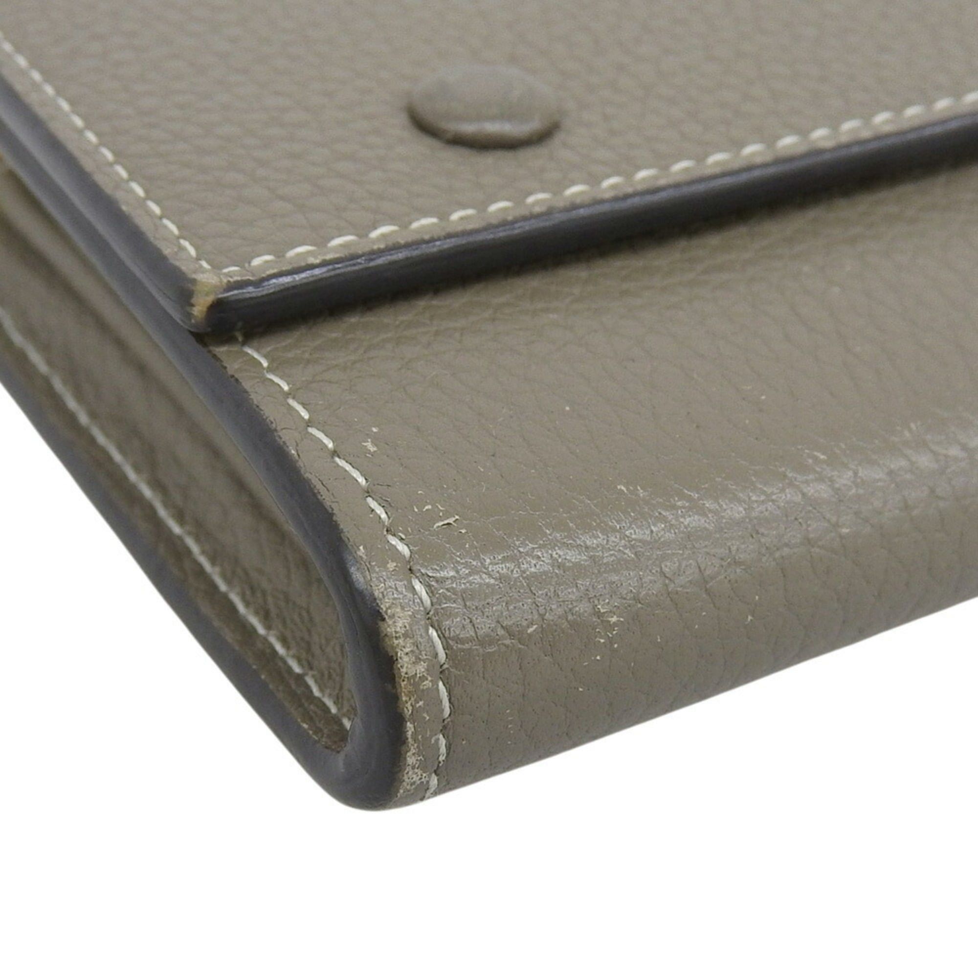 Celine Celine Large Flap Multifunction Wallet 101673 Leather Gray x Yellow Size ONE SIZE - 5 Thumbnail