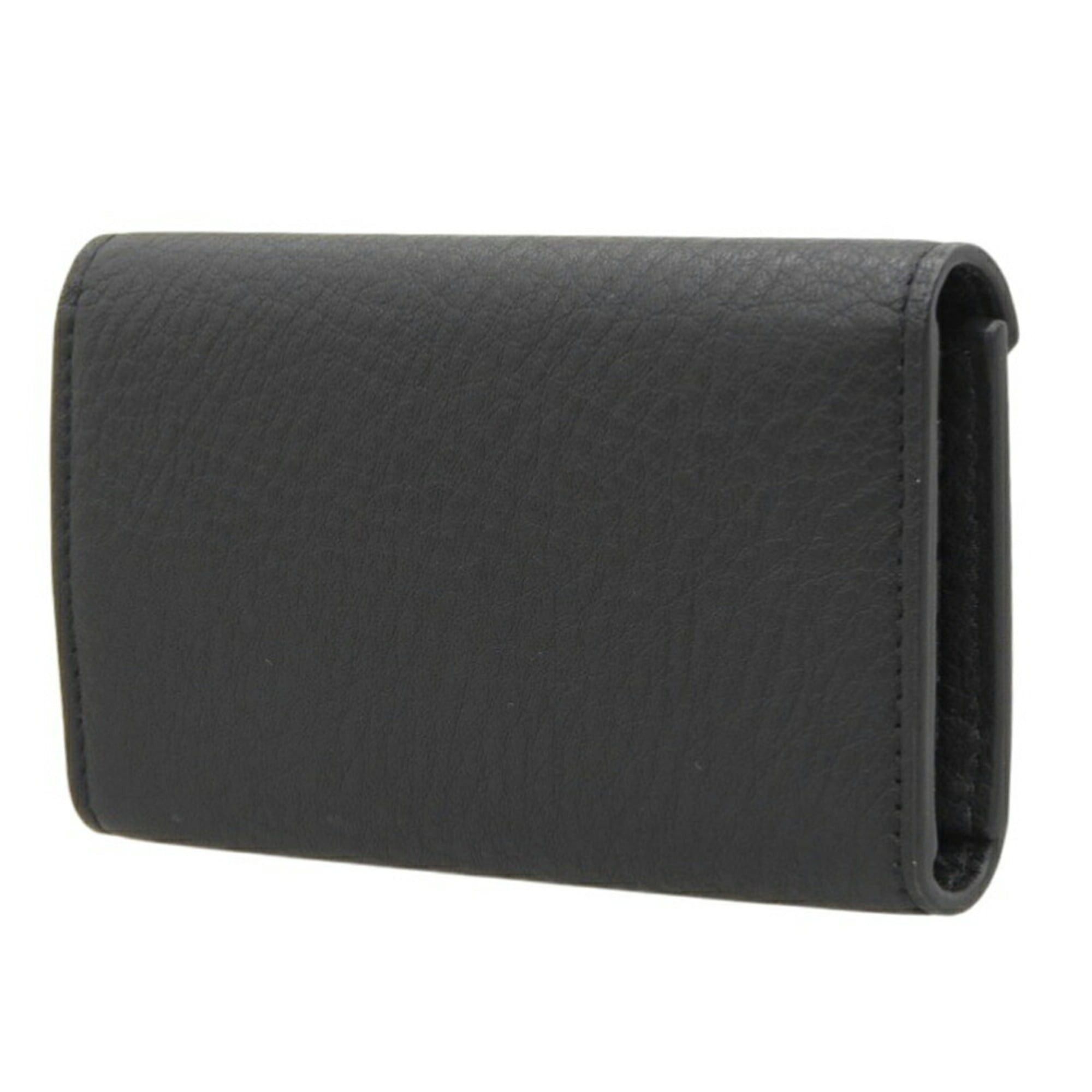Balenciaga Balenciaga Paper Key Case for 6 Keys 499204 DLQ0N 1000 Leather Black Holder Size ONE SIZE - 2 Thumbnail