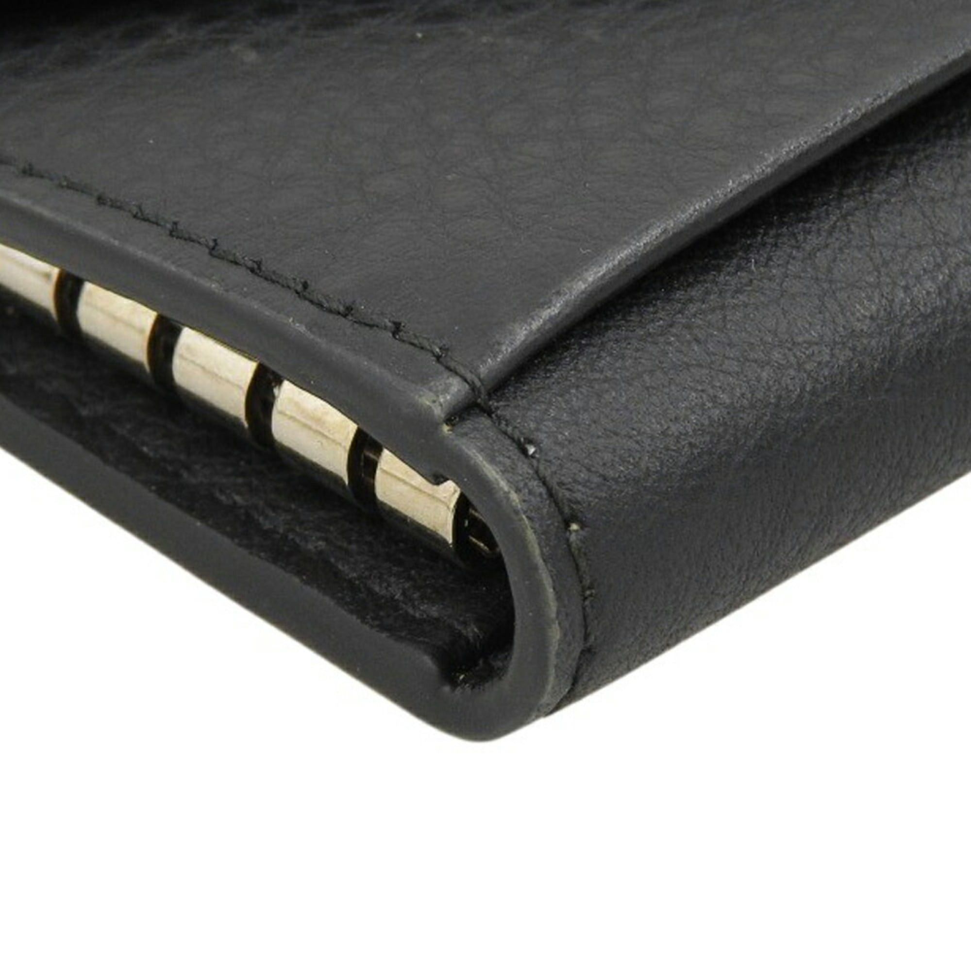 Balenciaga Balenciaga Paper Key Case for 6 Keys 499204 DLQ0N 1000 Leather Black Holder Size ONE SIZE - 4 Thumbnail