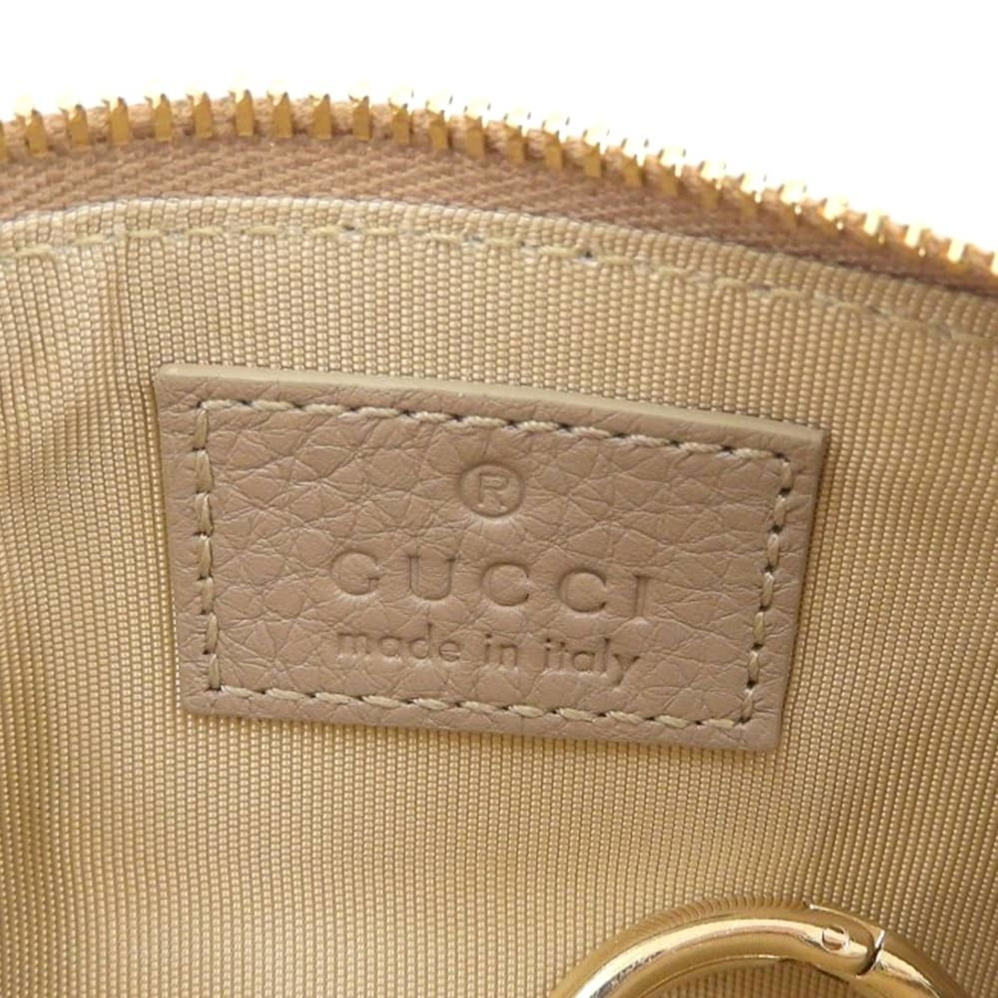 Gucci Gucci GG Emblem Key Case 815891 2184 Leather Beige Size ONE SIZE - 8 Thumbnail