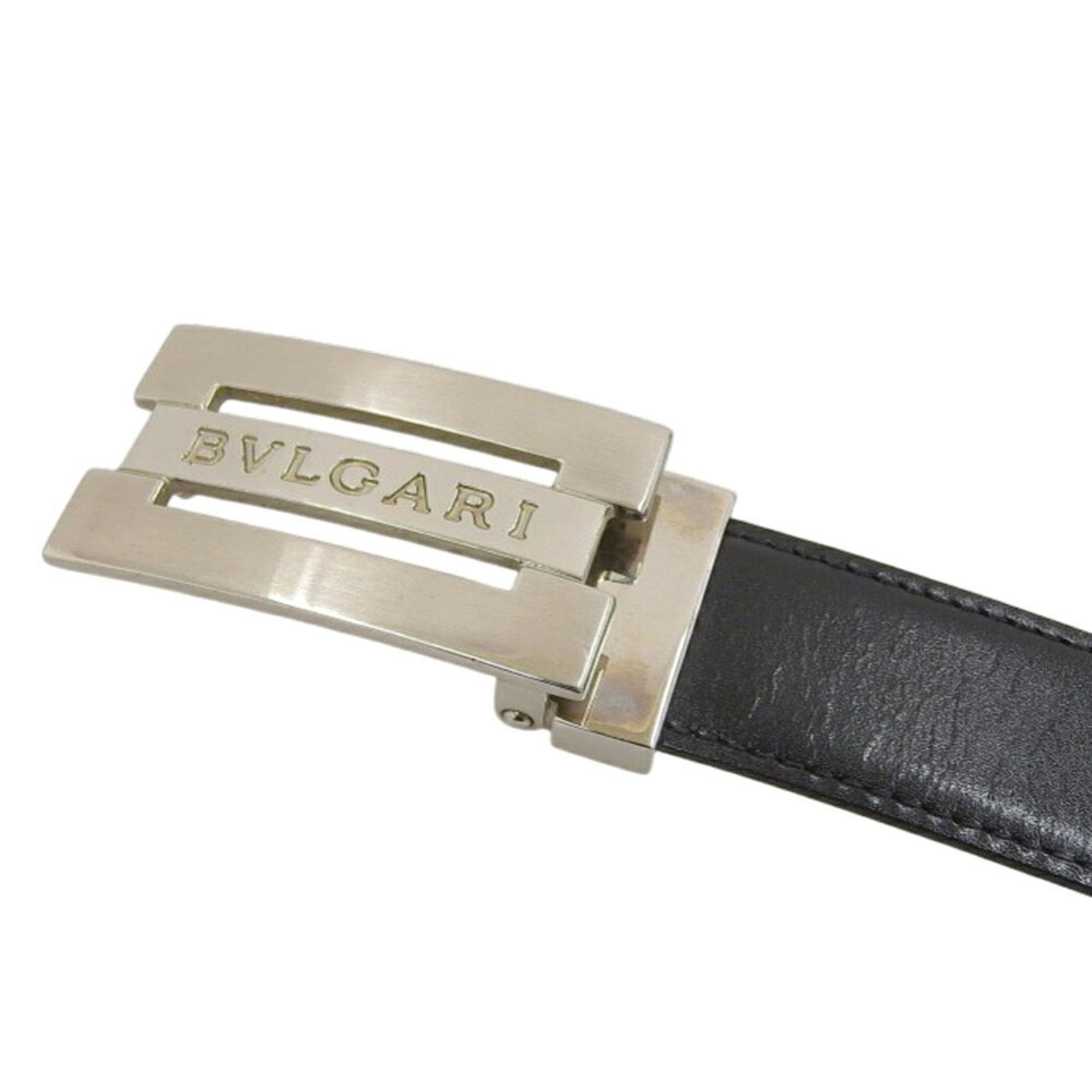 Bvlgari Bulgari BVLGARI waist belt, metal and leather, black brown, reversible. Size ONE SIZE - 3 Thumbnail