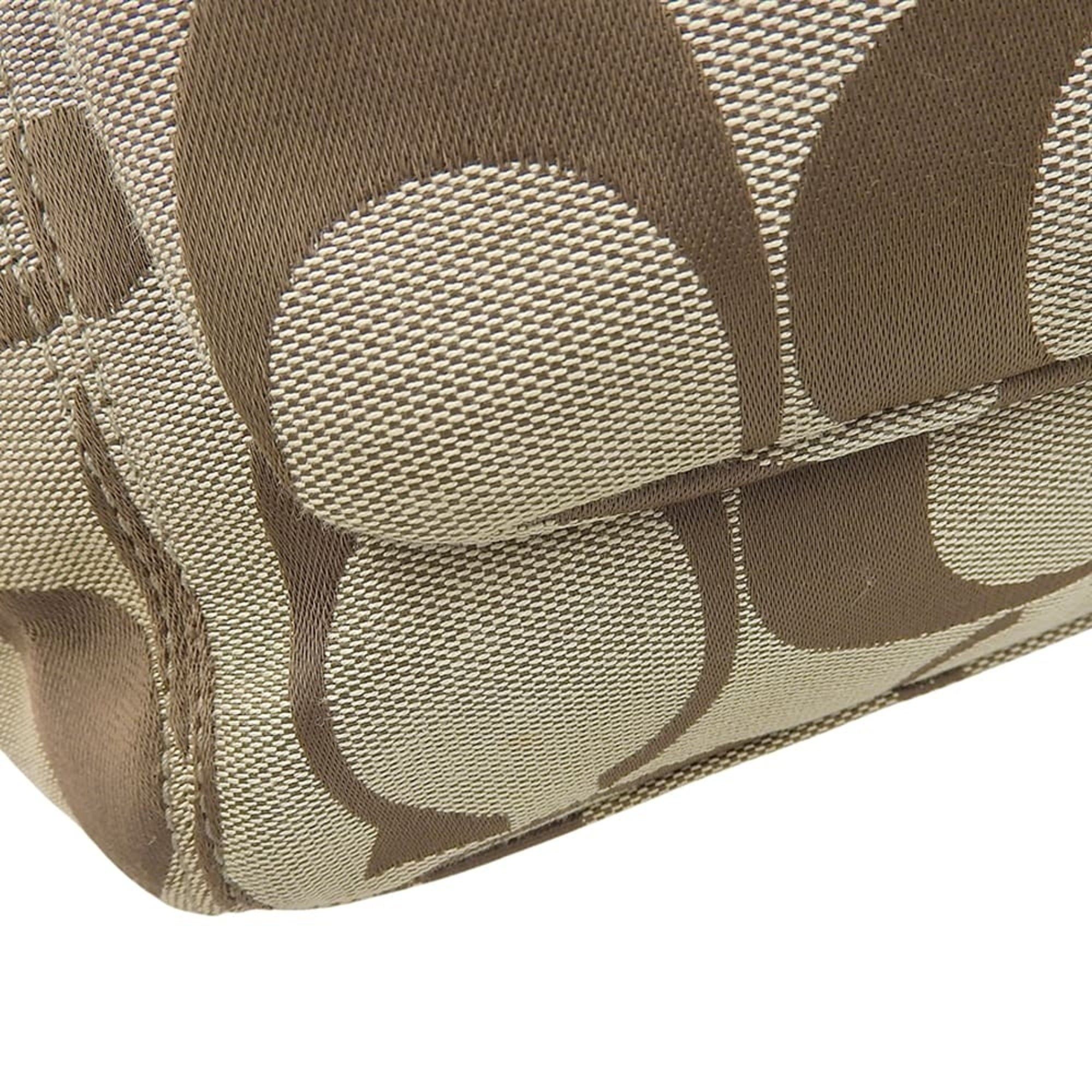 Coach Coach Signature Handbag F14659 Tote Bag Canvas Beige x Brown Size ONE SIZE - 5 Thumbnail